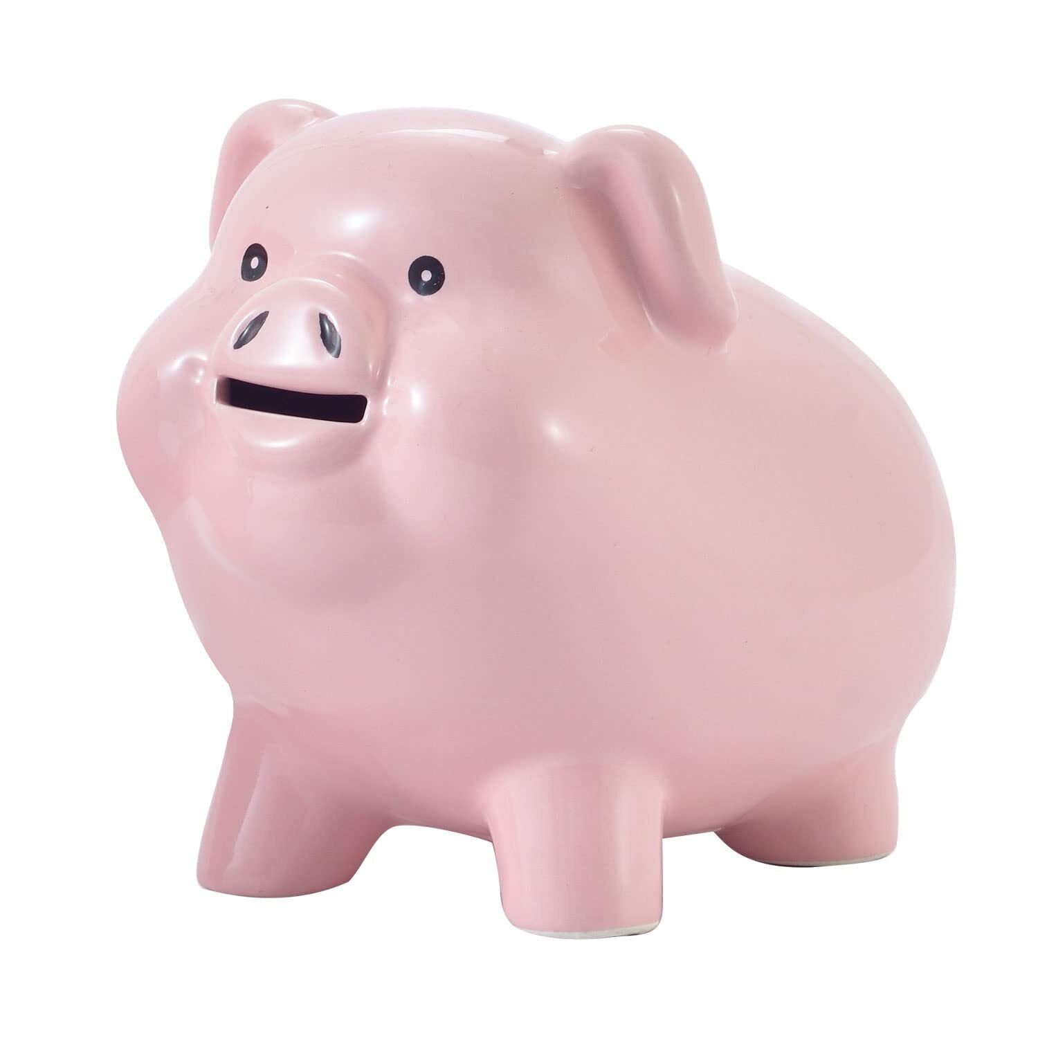 PIG WORLD Piggy Bank for Adults Must Break to Open,Ceramic,Girls Piggy Bank f...