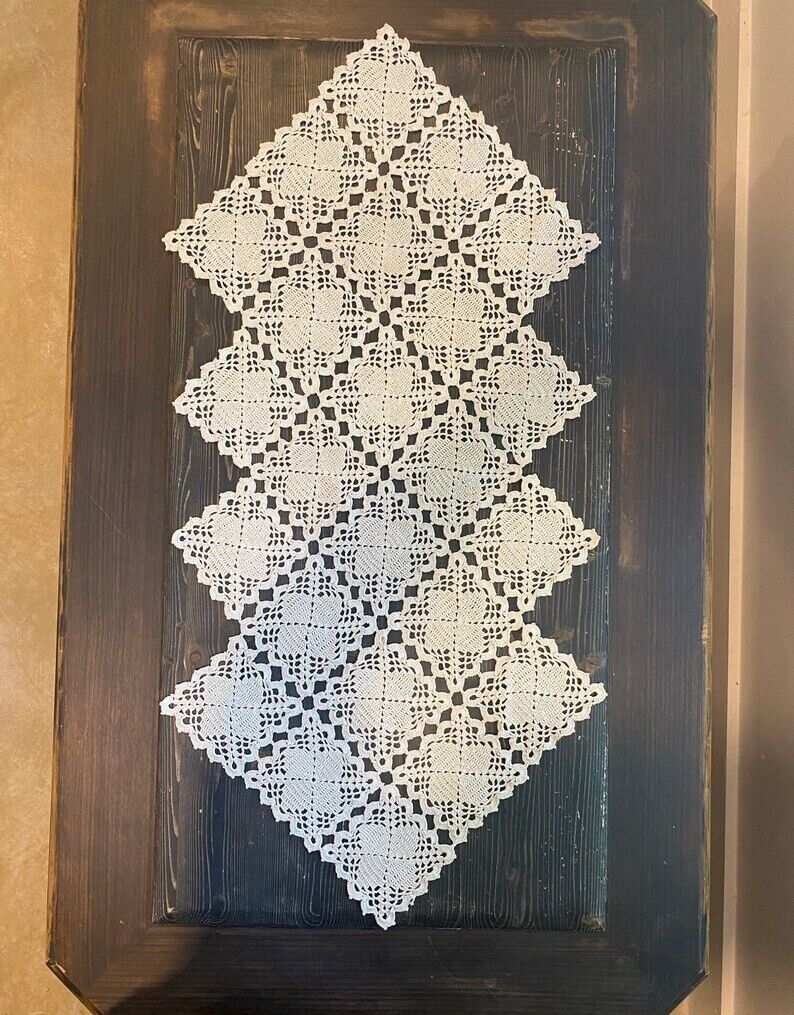 New Elegant Handmade Crochet Table Runner 100% Cotton Mercerize 20.5\