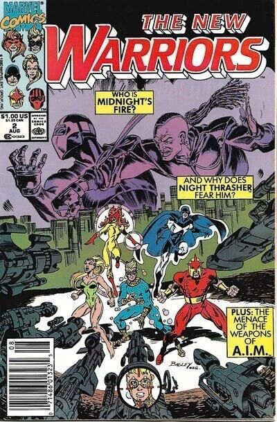The New Warriors (1990) #2 Newsstand VF/NM. Stock Image