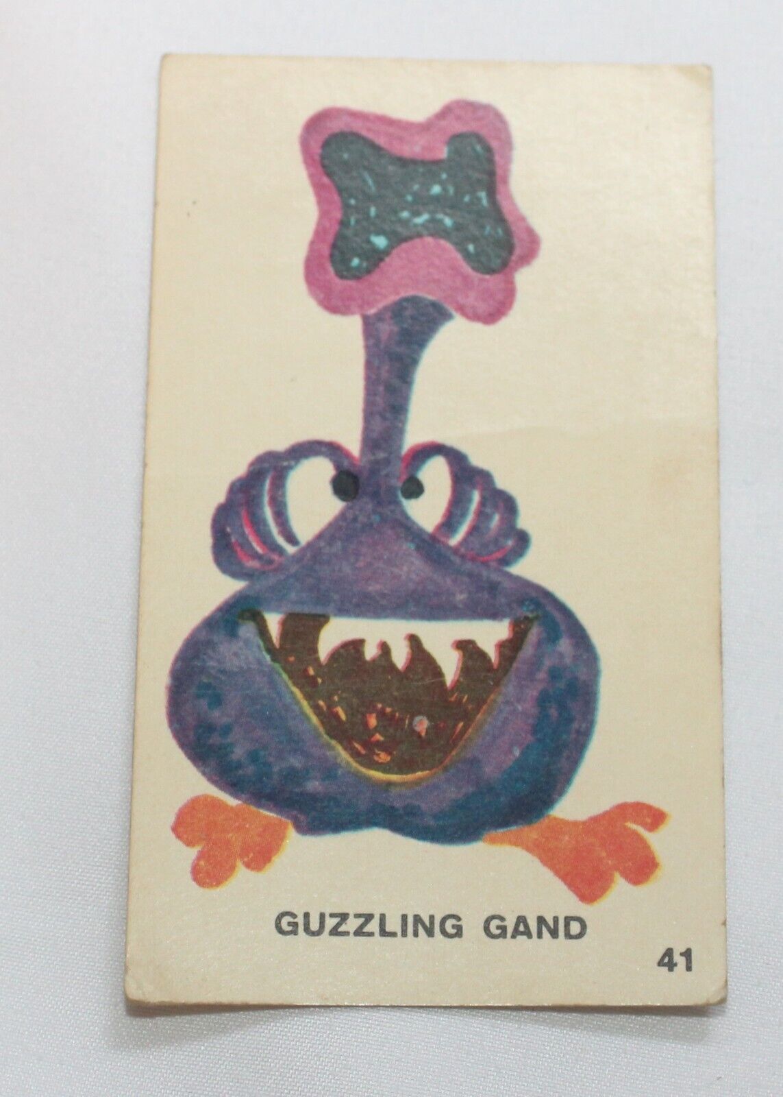 1966 Nestle\'s Keen Chiller Club Trade Card Guzzling Gand #41 Purple Monster