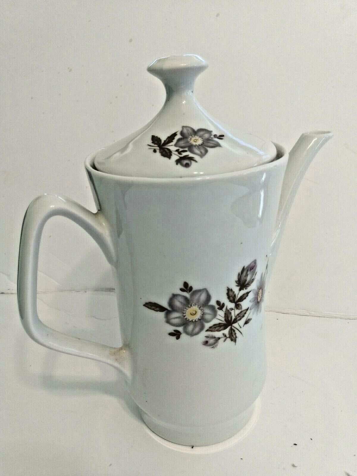 Vintage Bavarian Porcelan Tea Pot H.Waldenberg Hand Painted 8 1/2\