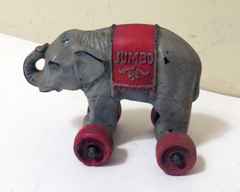 VINTAGE JUMBO ELEPHANT HUBLEY HUBOID PULL TOY EARLY TO MID 20TH CENTURY
