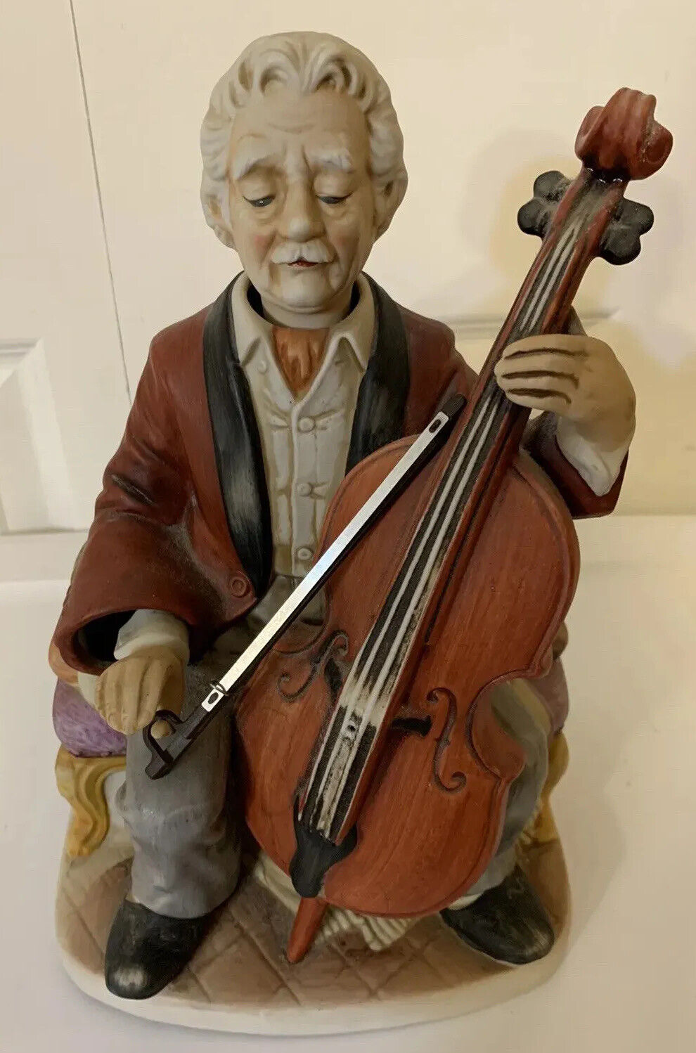 Vtg Violin Player Figurine 12” Ceramic