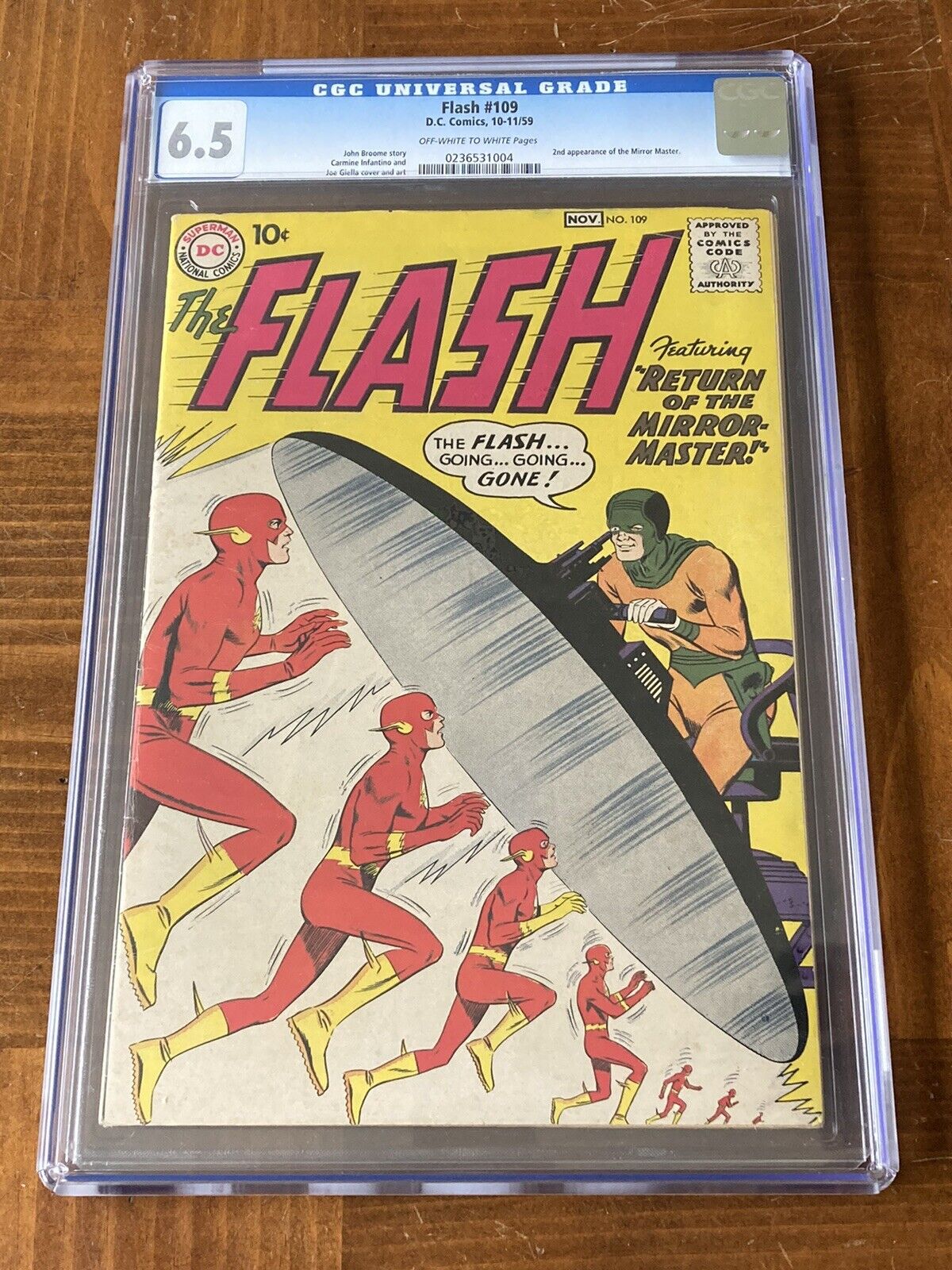 Flash 109 CGC 6.5 OW/White Pages (2nd app Mirror Master- 1959)