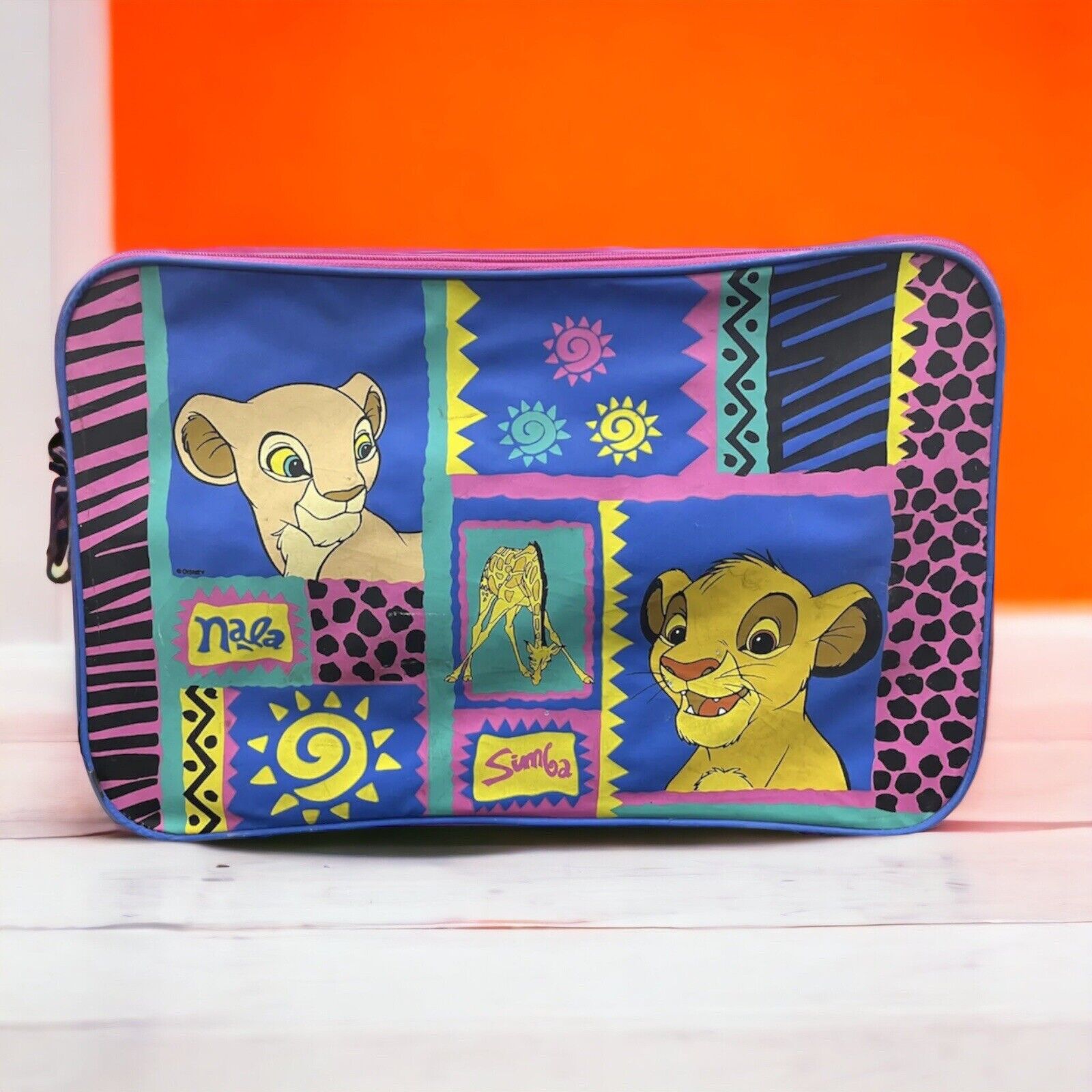 Vintage Disney Lion King Suitcase Luggage Bag Simba Nala Travel 90's Zippered