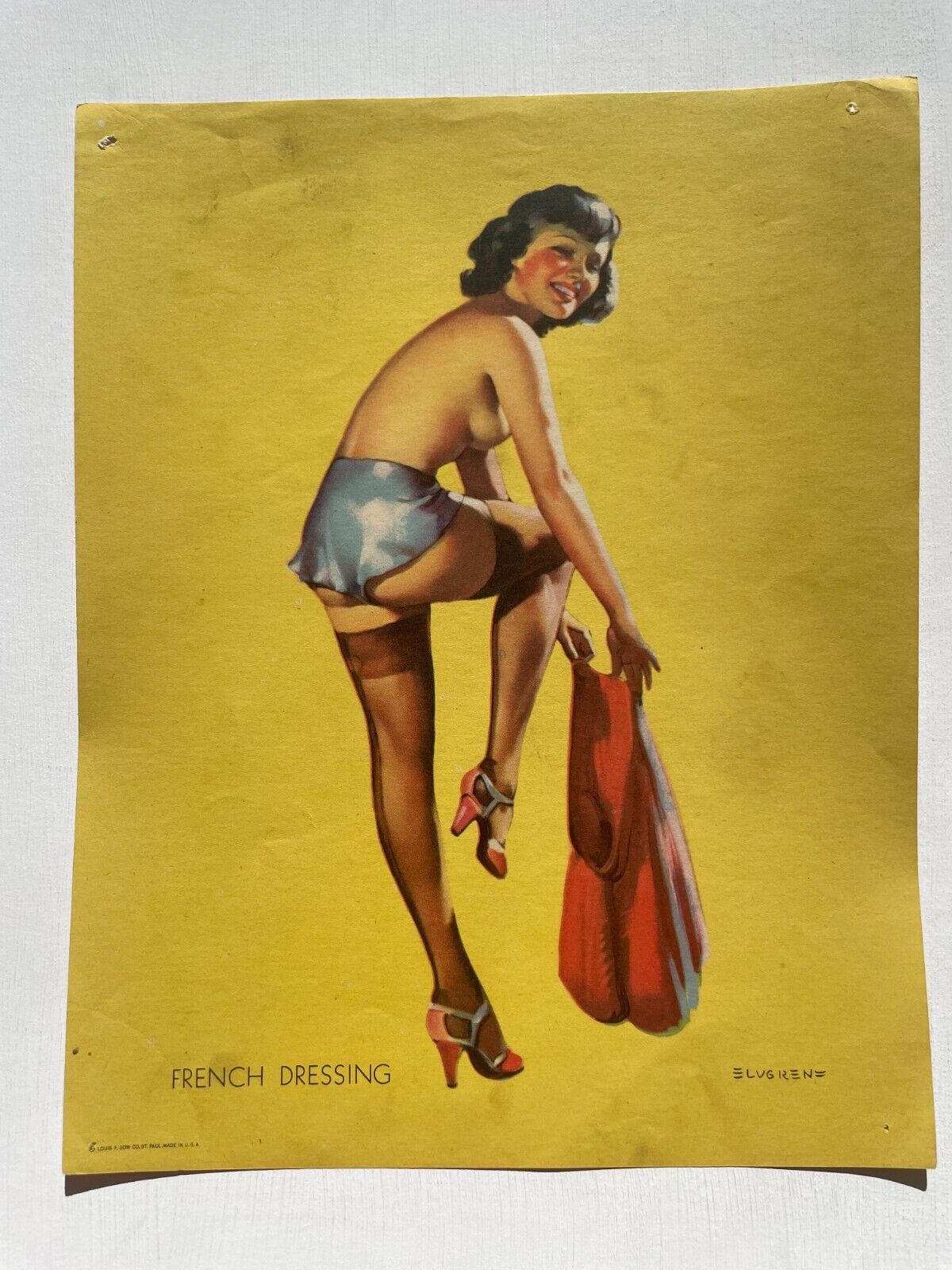 Vintage 1940s Pinup Girl Picture  by Gil Elvgren- French Dressing