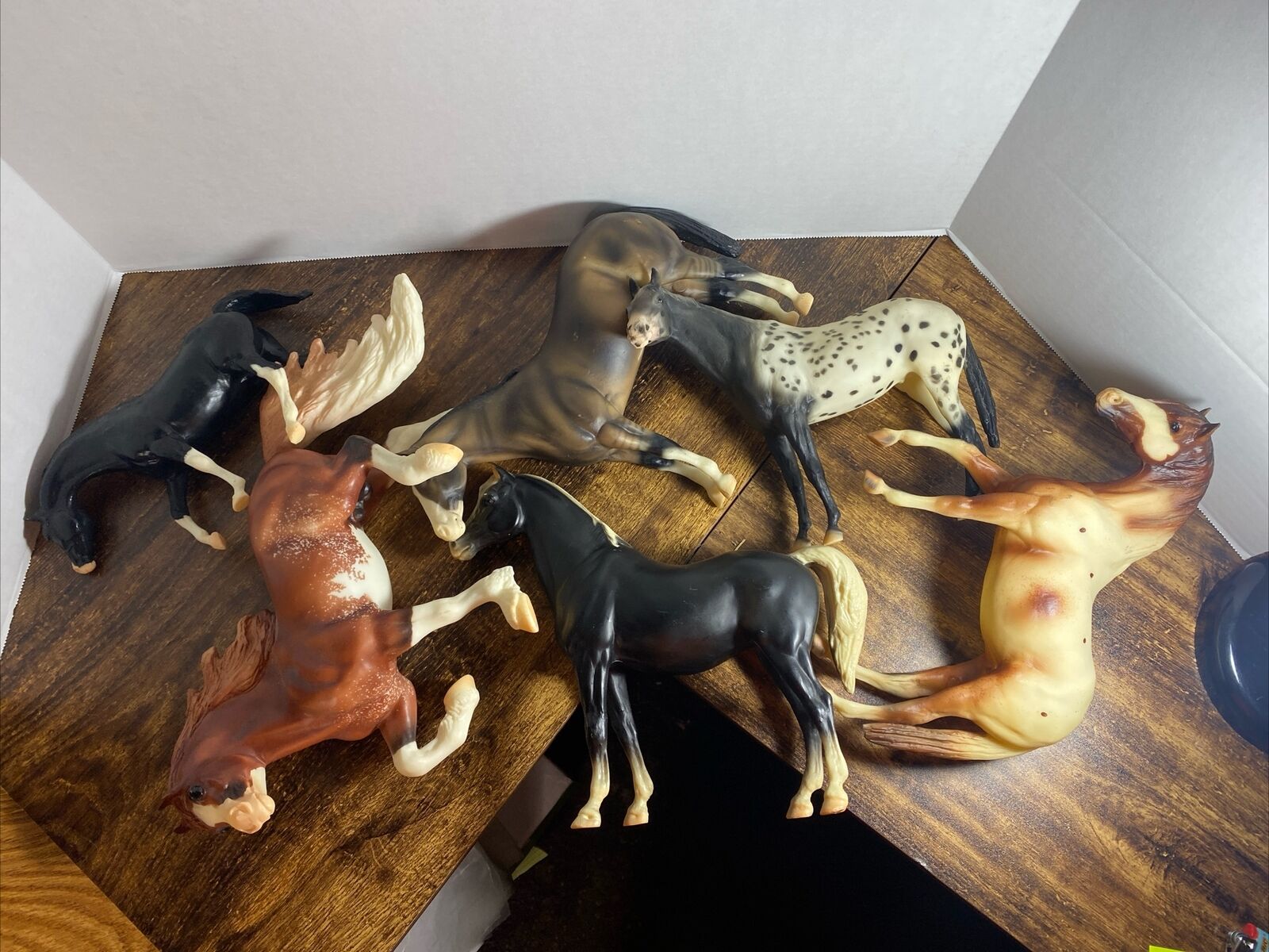 Lot Of 6 BREYER Vintage Traditional Horses White Black Brown Tan MIXED LOT