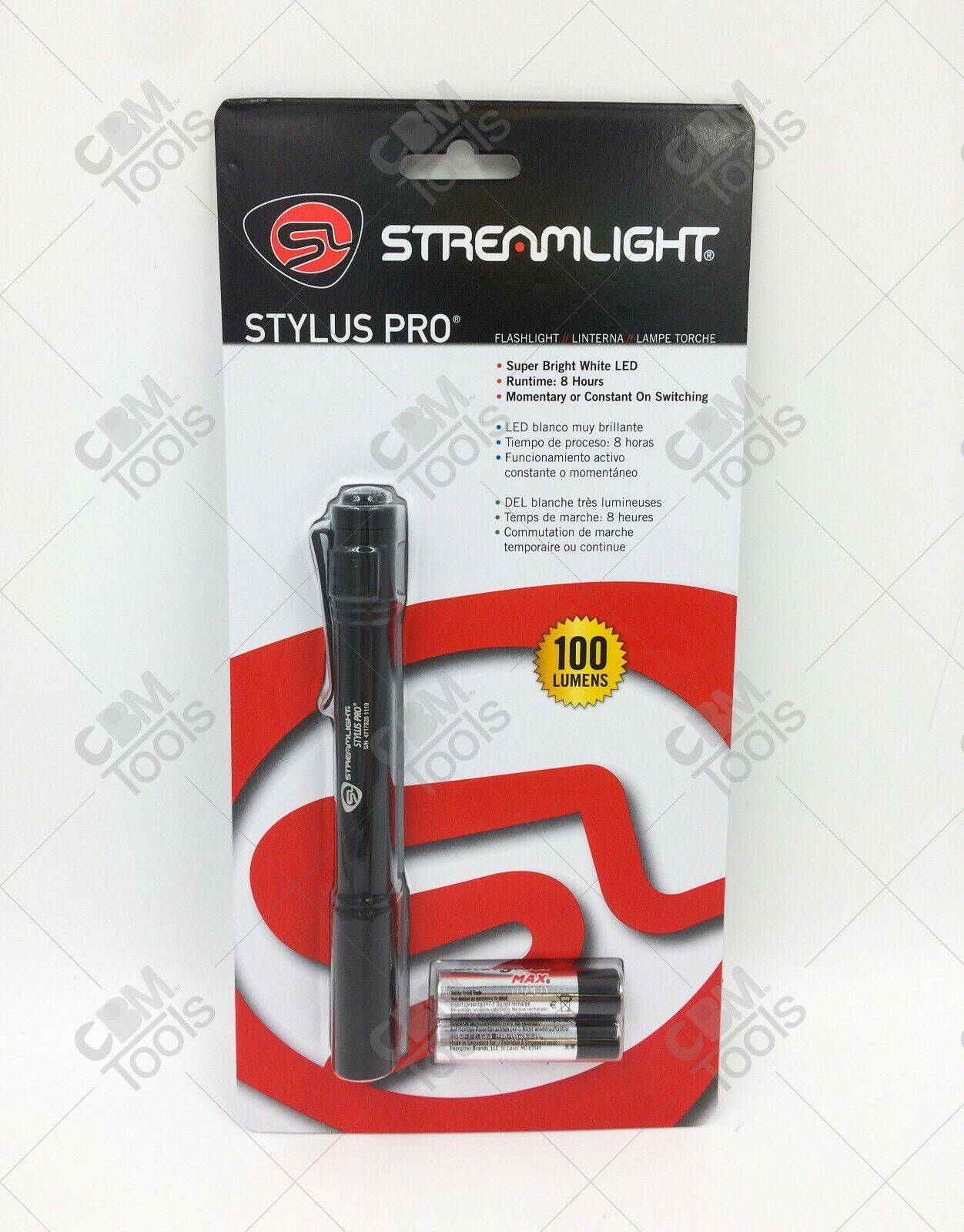 Streamlight 66118 Stylus Pro LED Clip-On Pen Light BLACK