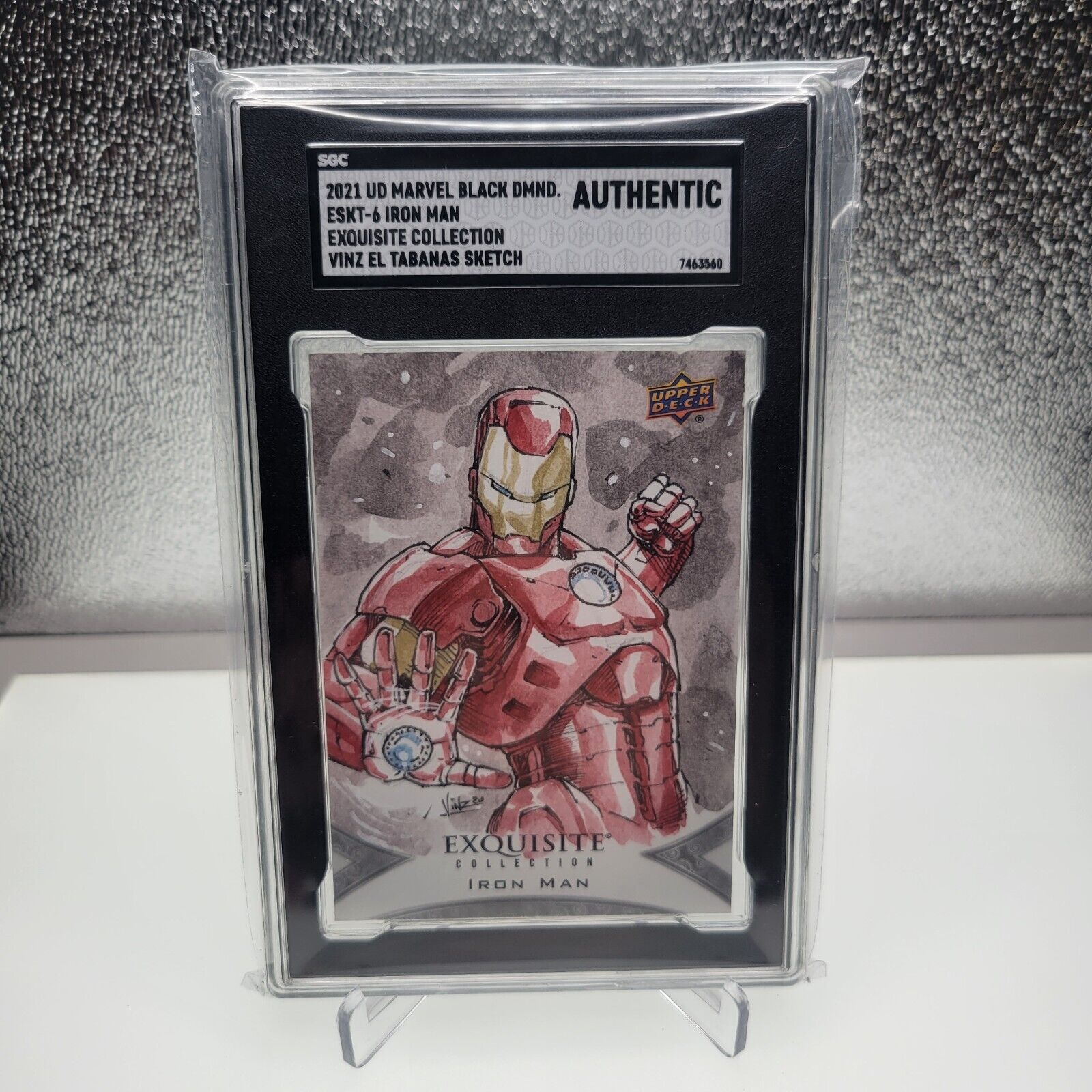 2021 Marvel Black Diamond Iron Man Sketch Card, Exquisite, V. Tabanas 1/1 SGC