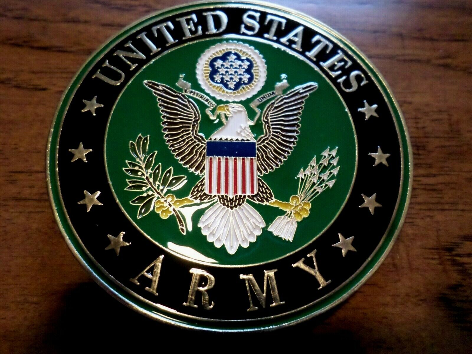 U.S ARMY AUTOMOBILE GRILL BADGE ALL WEATHER EMBLEM AUTO HOME MEDALLION 