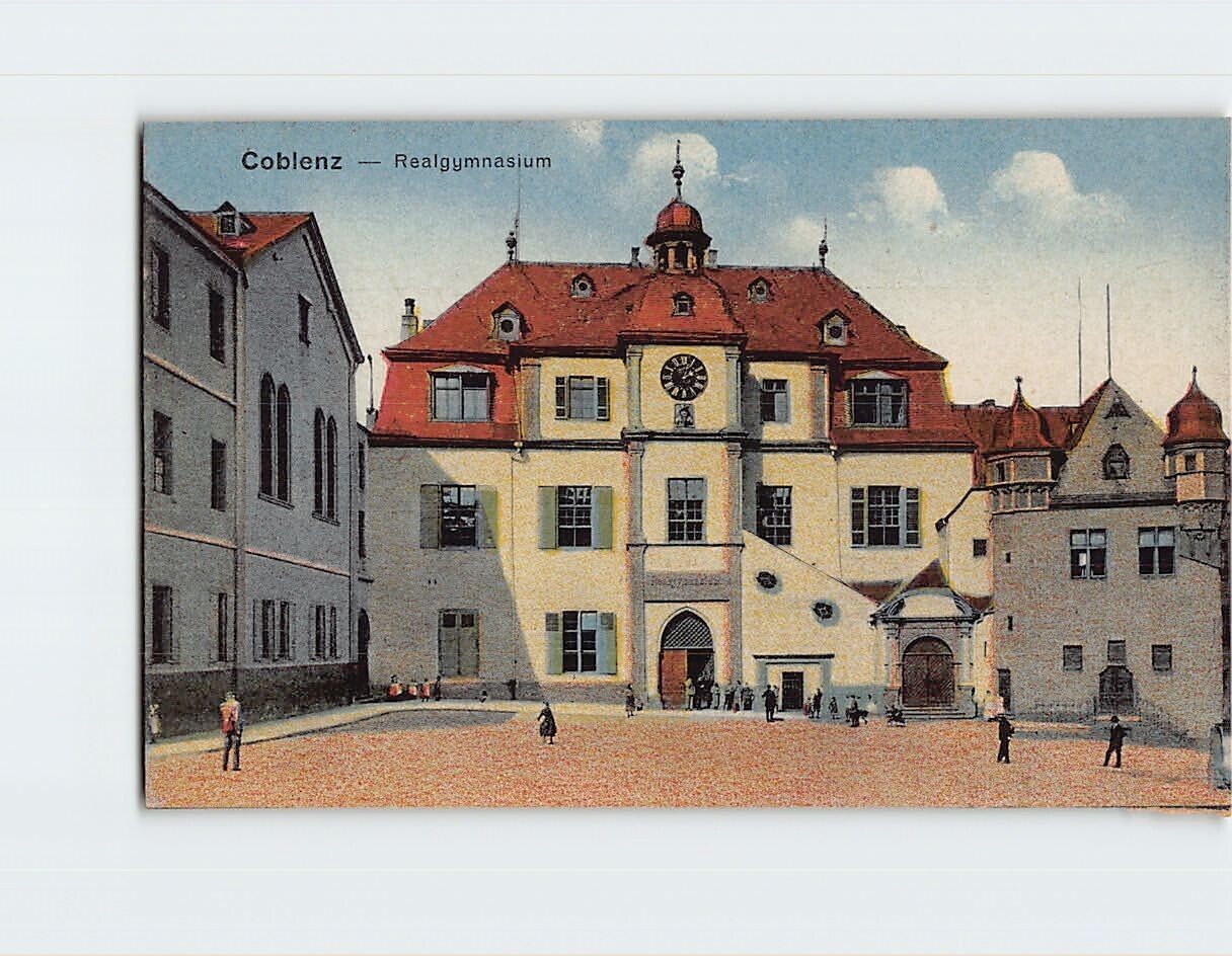 Postcard Real High School Koblenz Germany