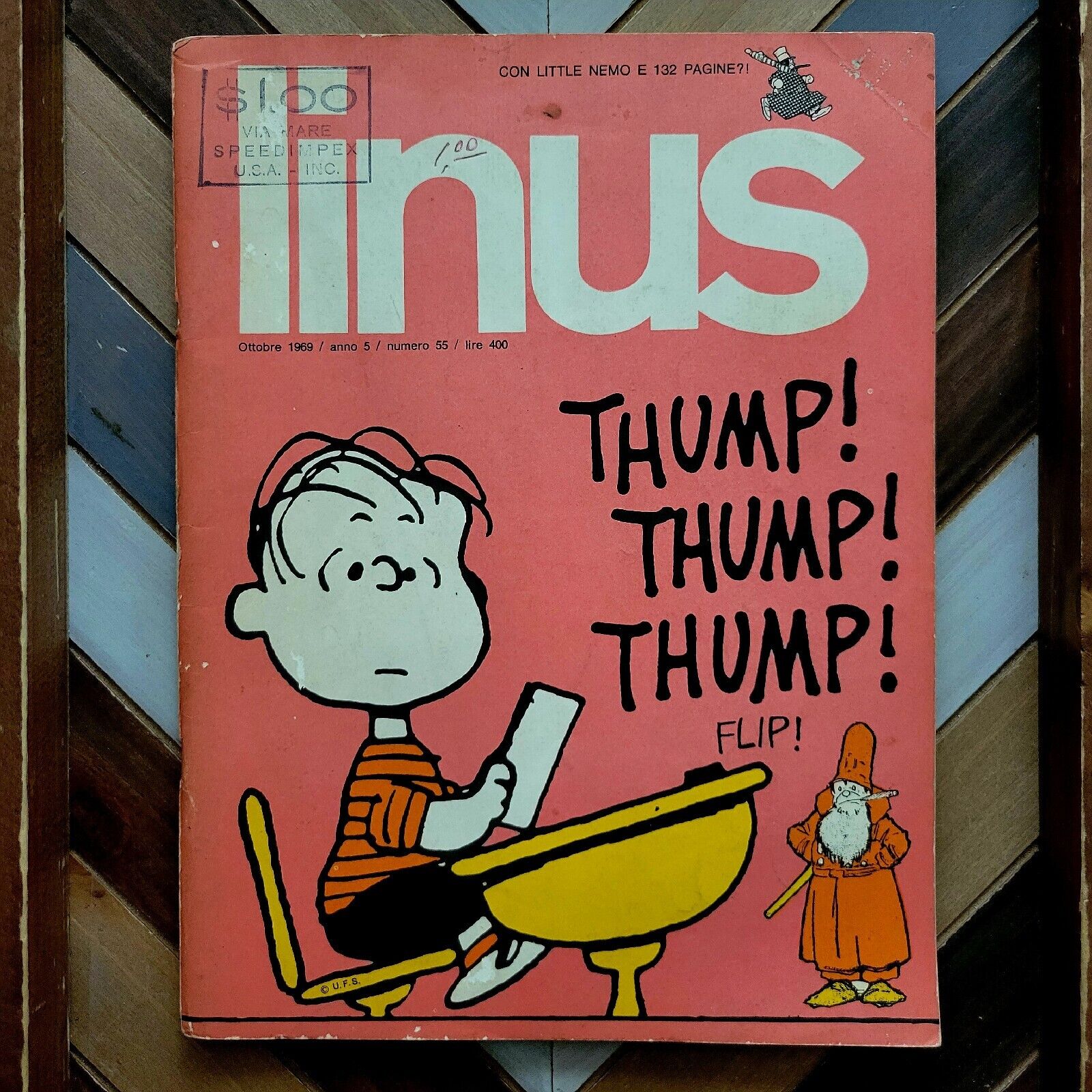 LINUS #55 VG (Italian Comic Magazine Oct 1969) PEANUTS, LITTLE NEMO - 124 pgs
