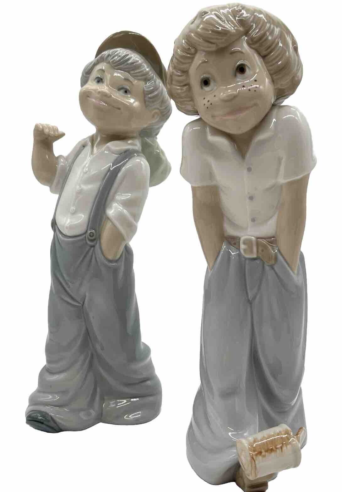 Vintage Lladro Original Large Porcelain Figurines Zaphir walking Boy Kicking Can