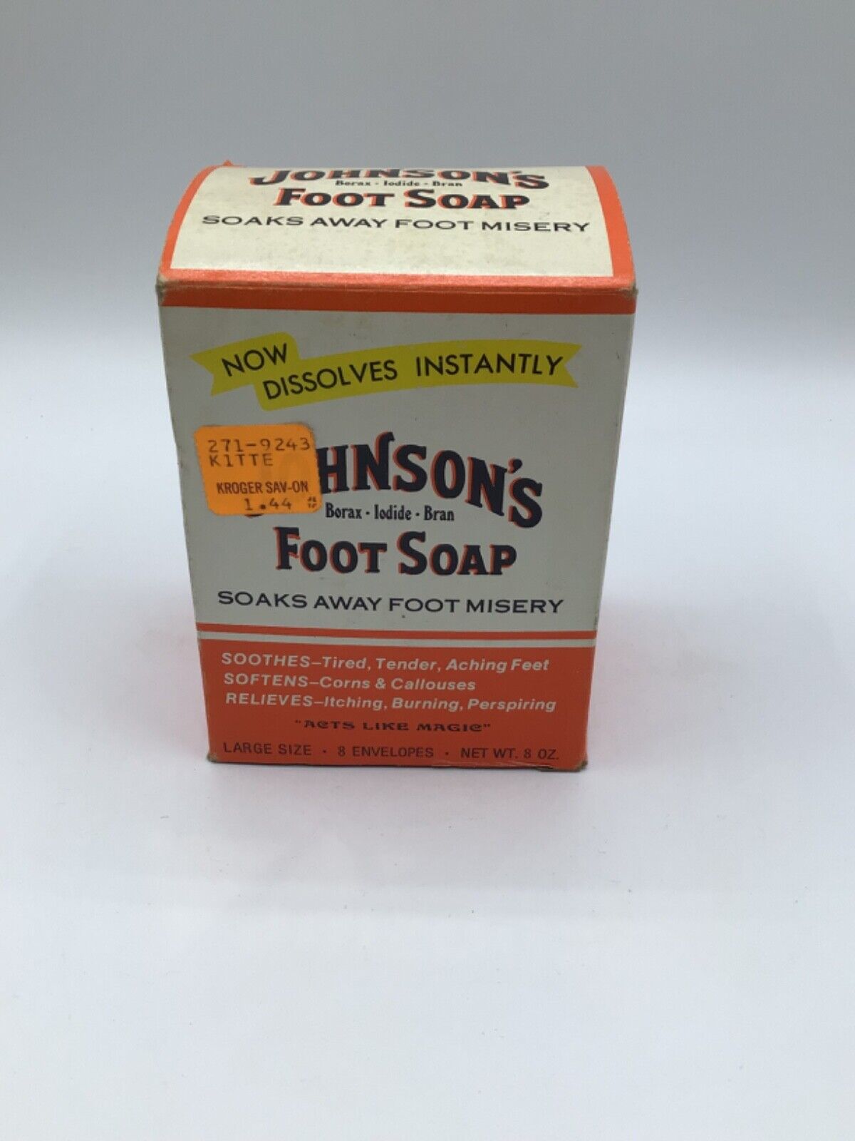 Vintage Johnsons Foot Soap Value Size 8 Packets New Old Stock Discontinued