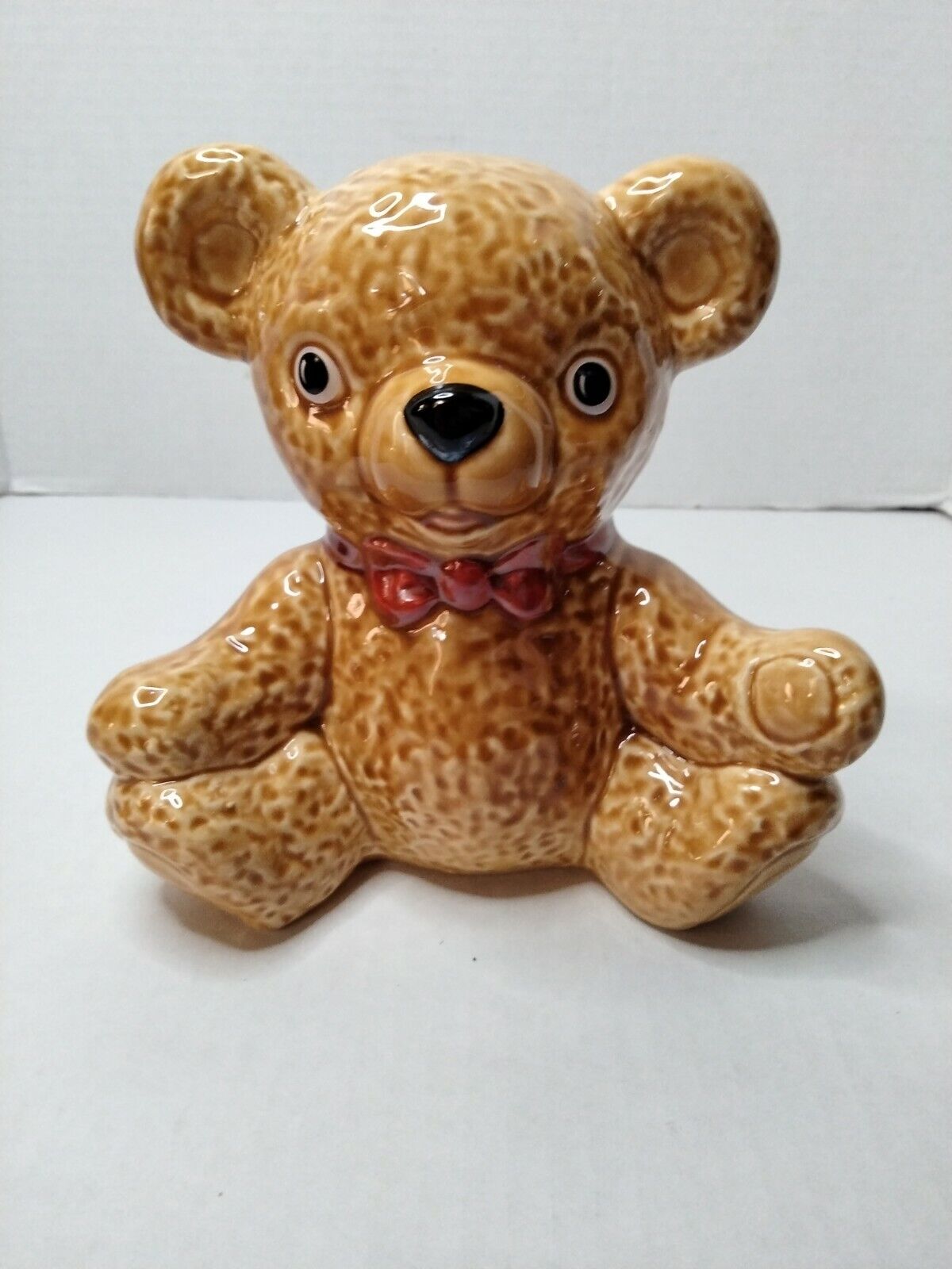 Vintage Goebel Figurine Teddy Bear w/Red Bow Porcelain Collectible 5.5\
