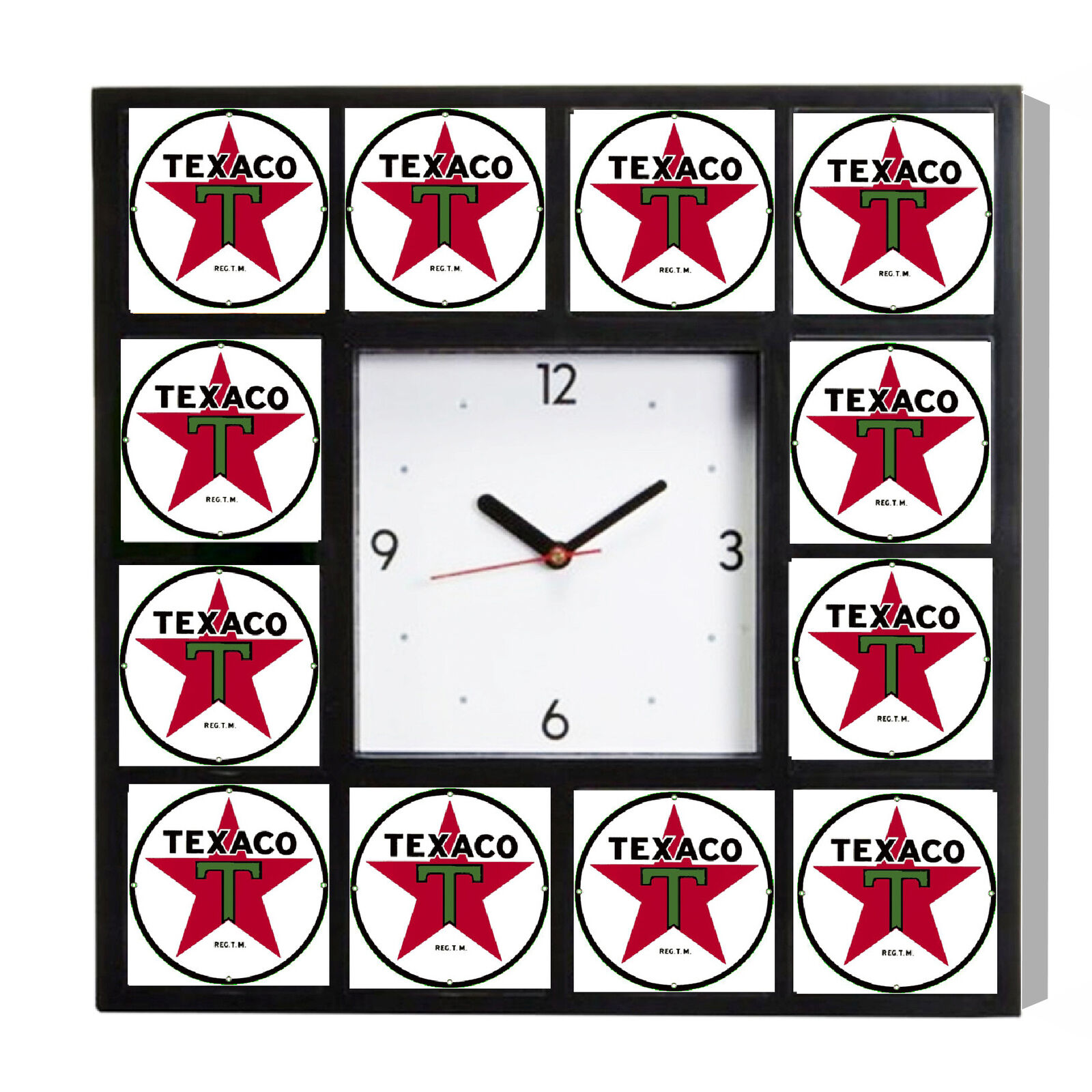Texaco Gas Oil Retro Look Advertising Promo Garage Clock 10.5