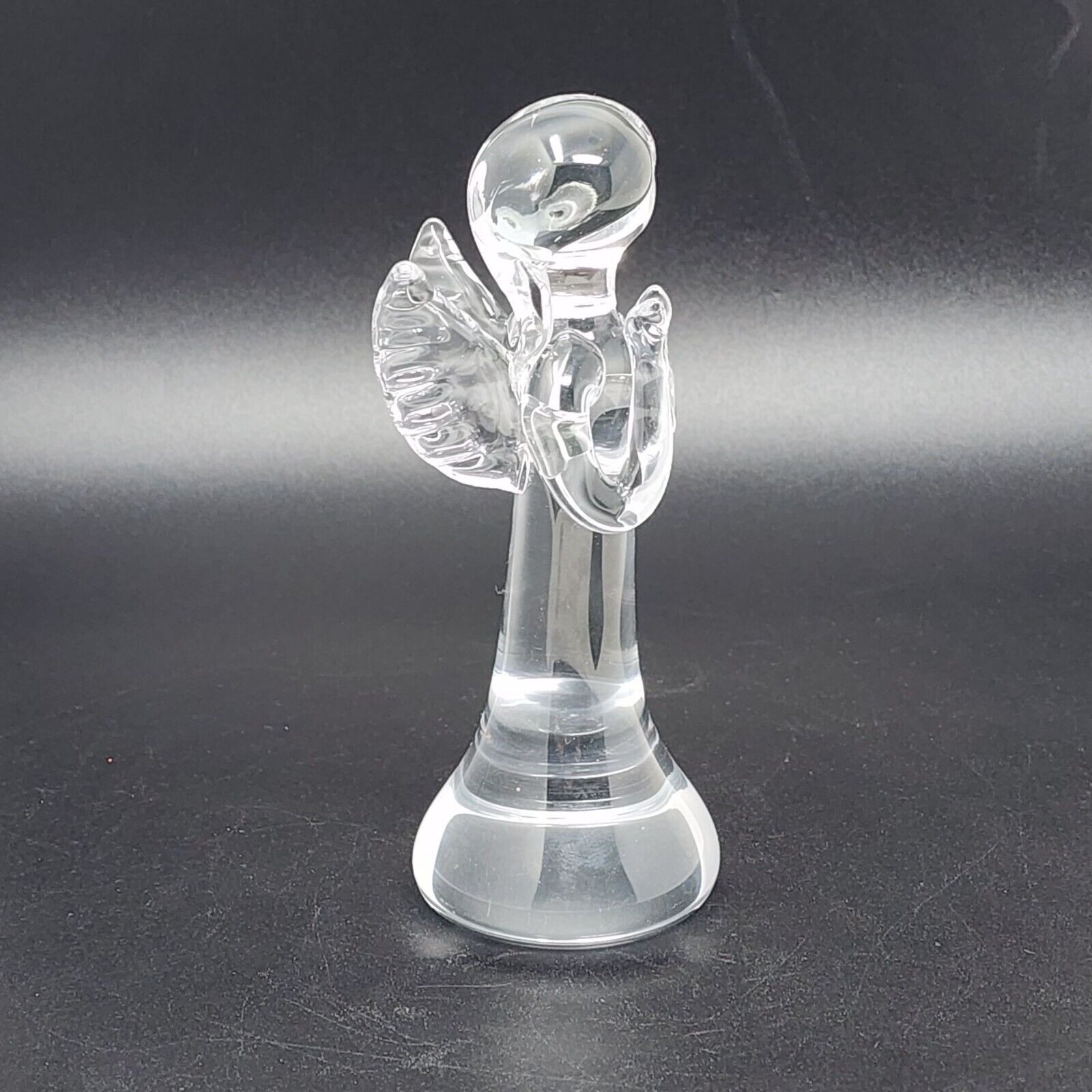 Crystal Angel Figure Signed Jon 76 Art Minimalistic 5.75