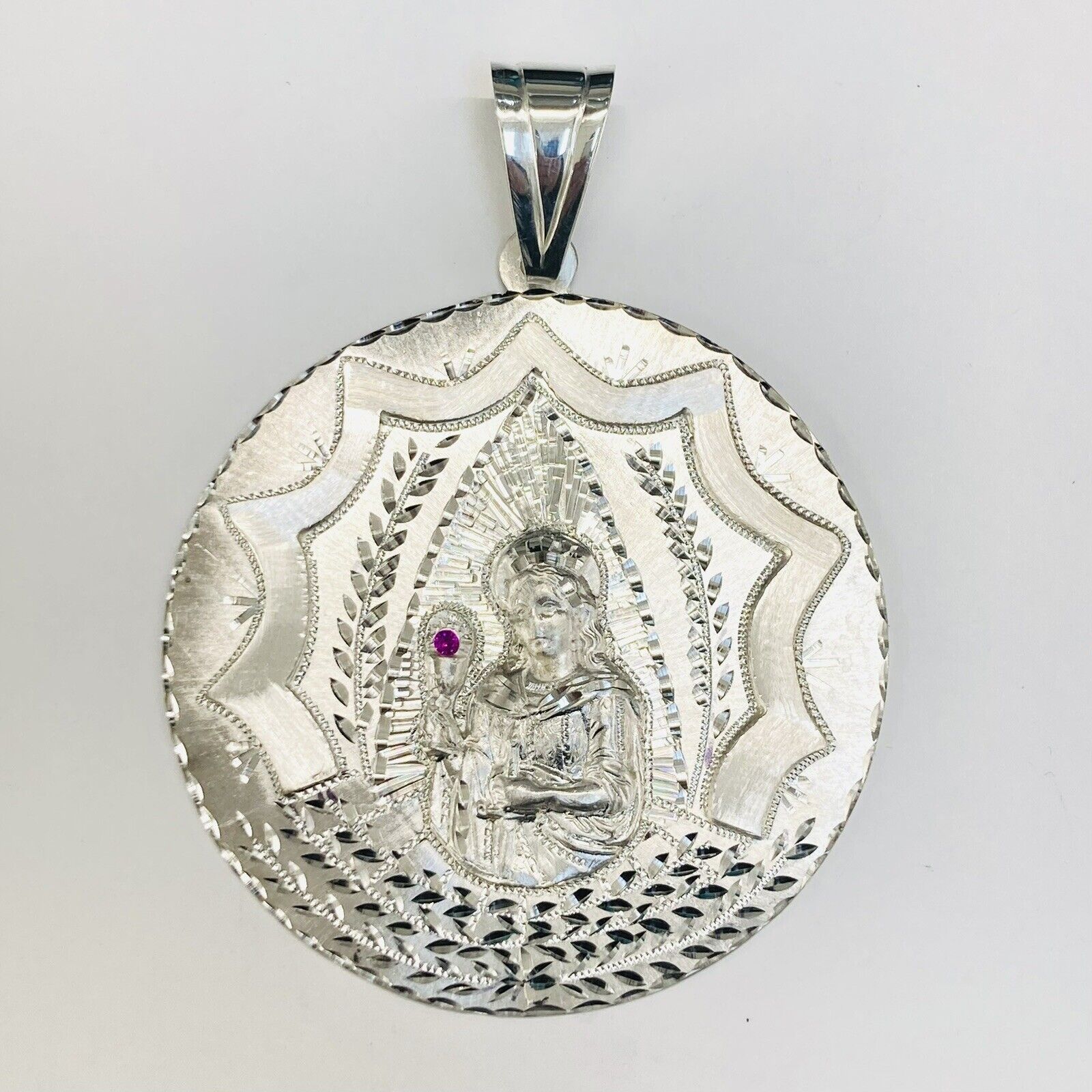 Santa Barbara Medallion Charm 4’’ Silver 925