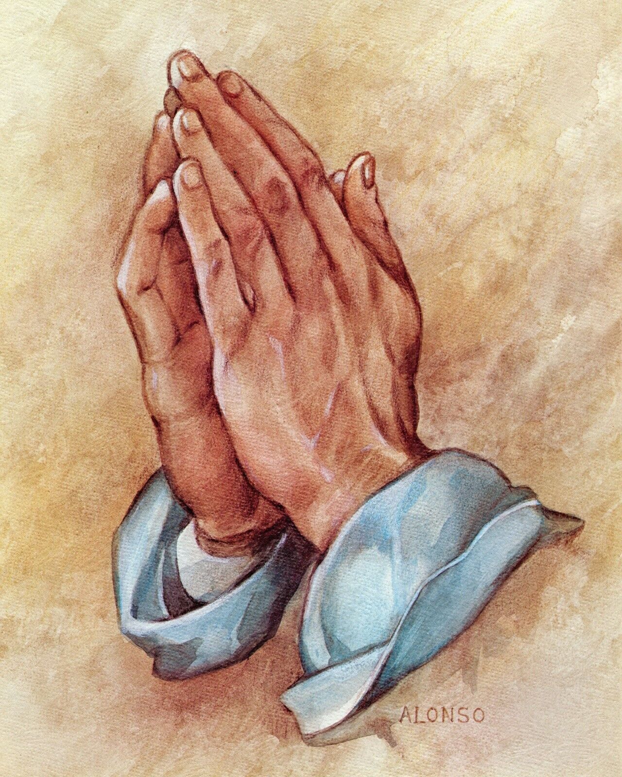 Catholic print picture- PRAYING HANDS 4   -   8\