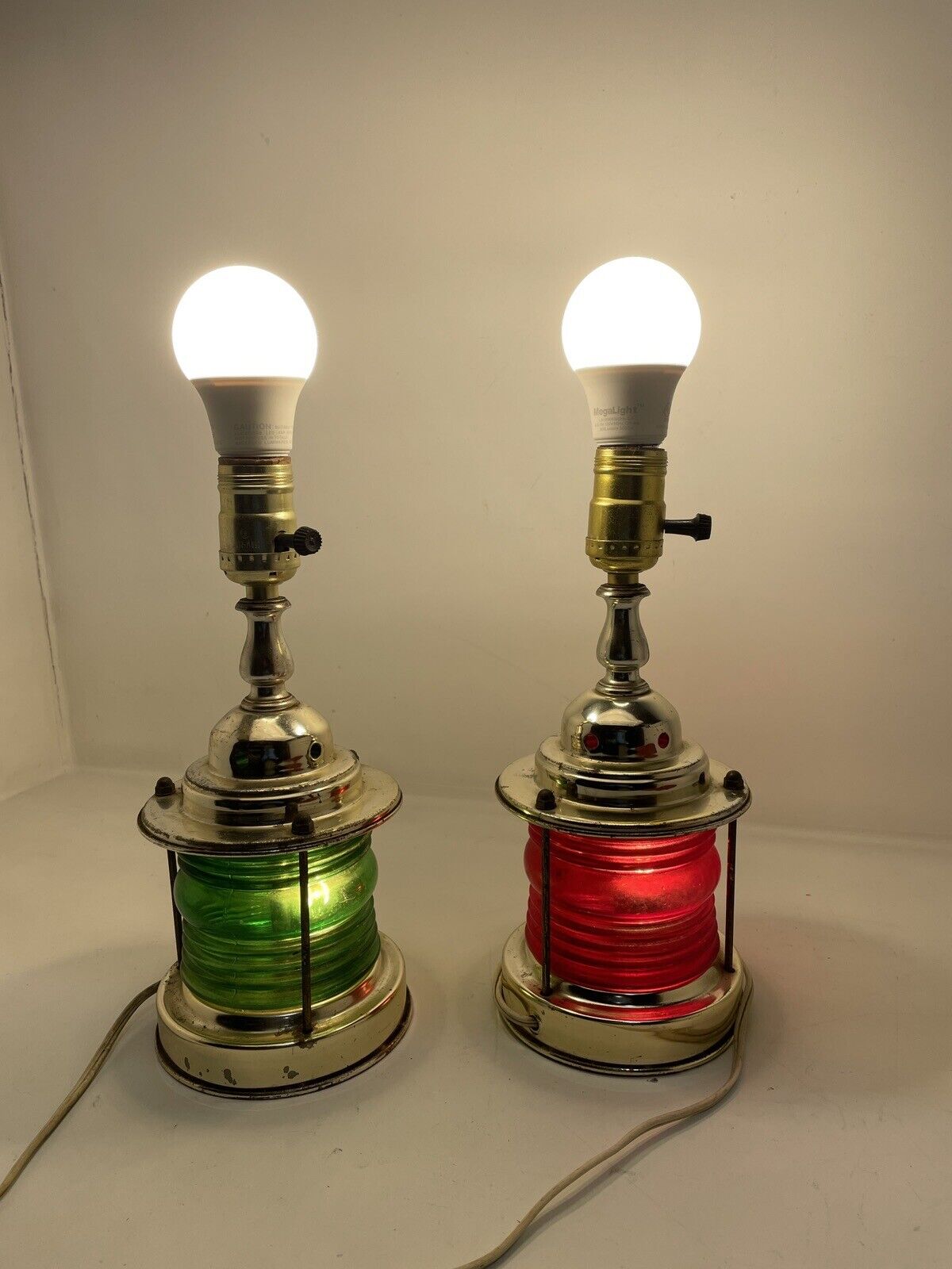 Two Vintage Lamps Wired As  Lamp Light H1