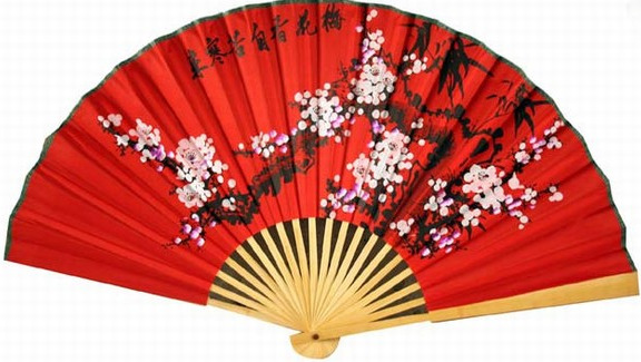 35” wide Handcrafted Bamboo Wall Hanging Decorative Folding Fan
