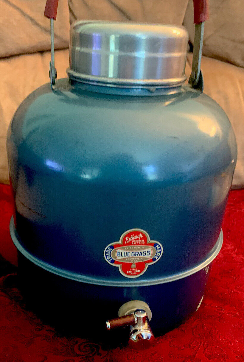 Belknap Vintage Blue Grass Drink Cooler W/ Spout - Super Cool / RARE 