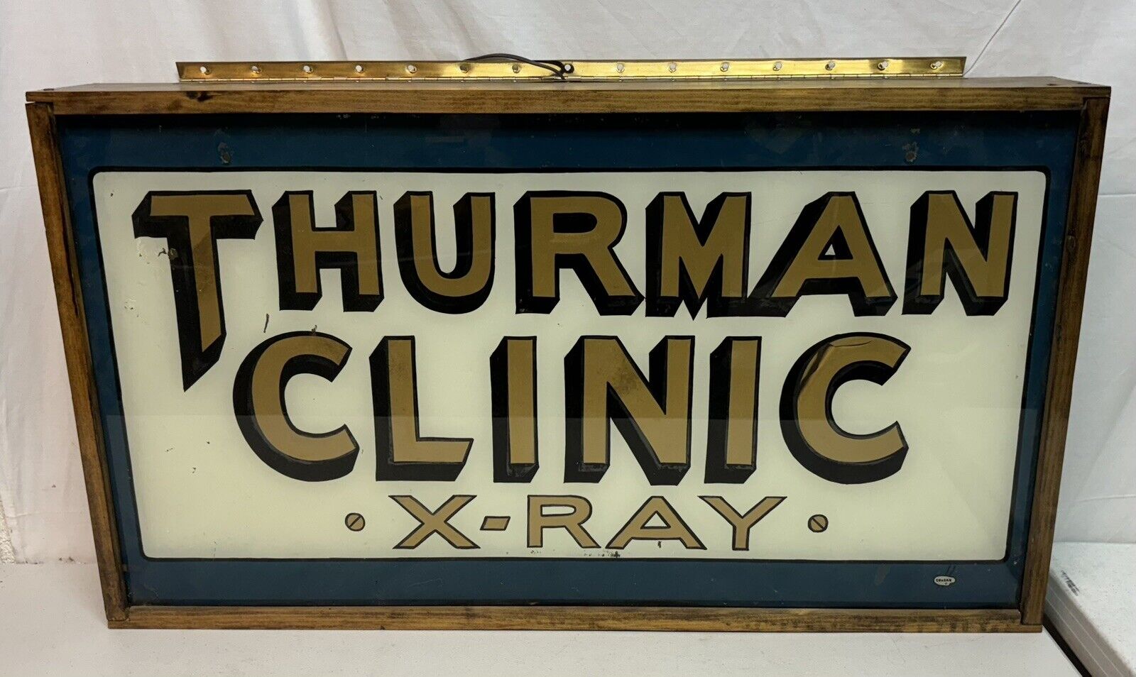 Vintage Restored Distressed Hand Painted X-Ray Advertisement Sign Rare Tested