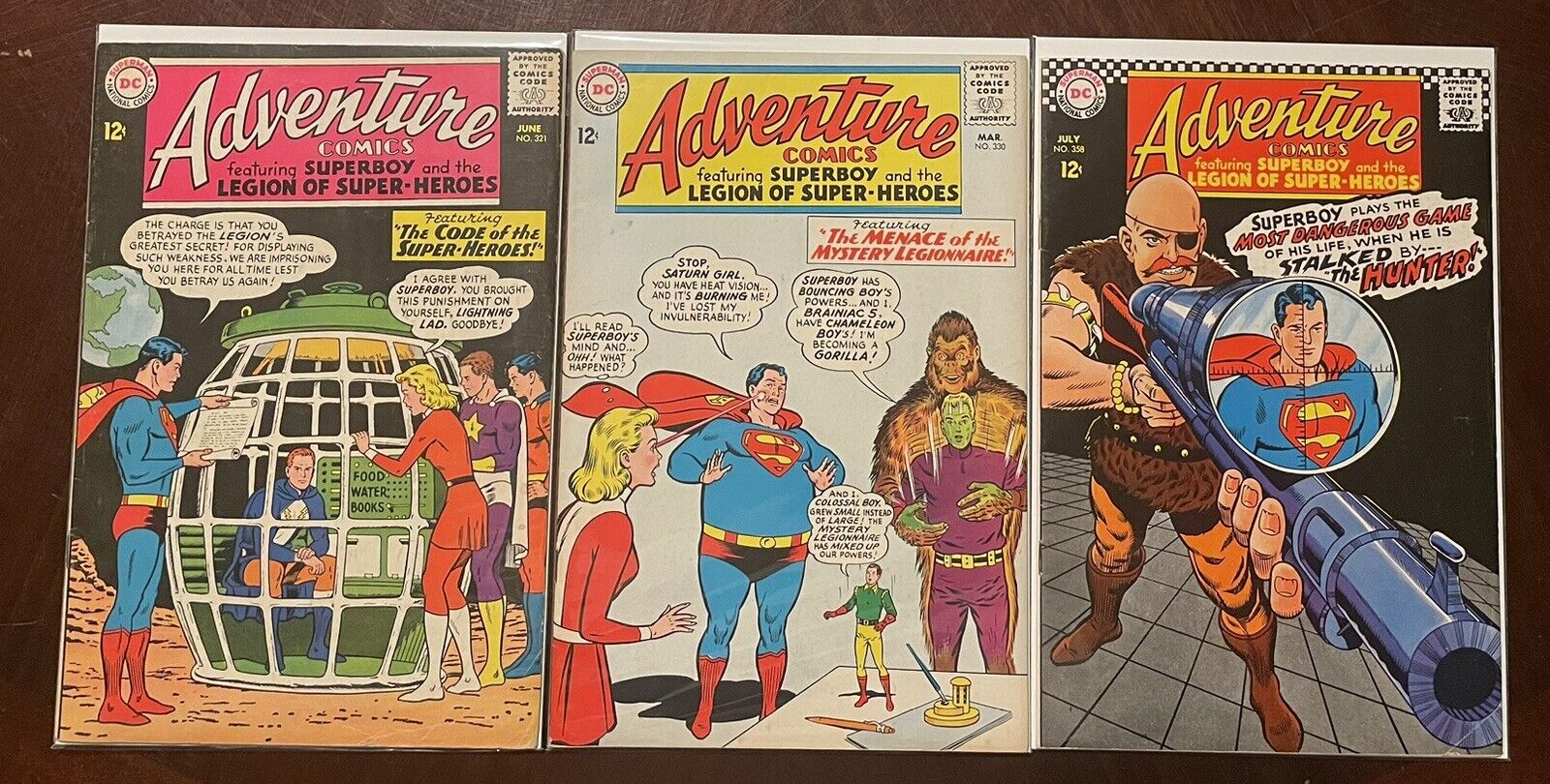 Adventure Comics DC Lot 321, 330 & 358 1964 Superman