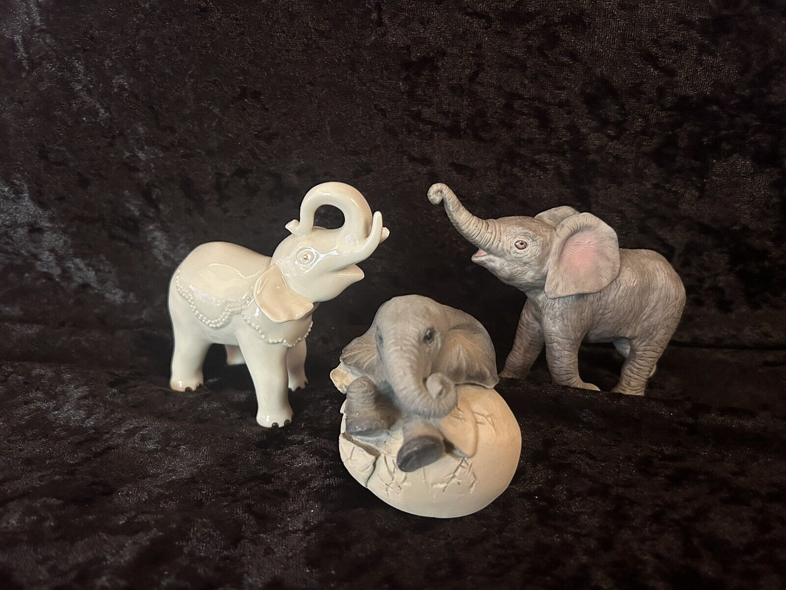 Baby Elephant Lot. 2 Lenox & 1 Corlett. Mint