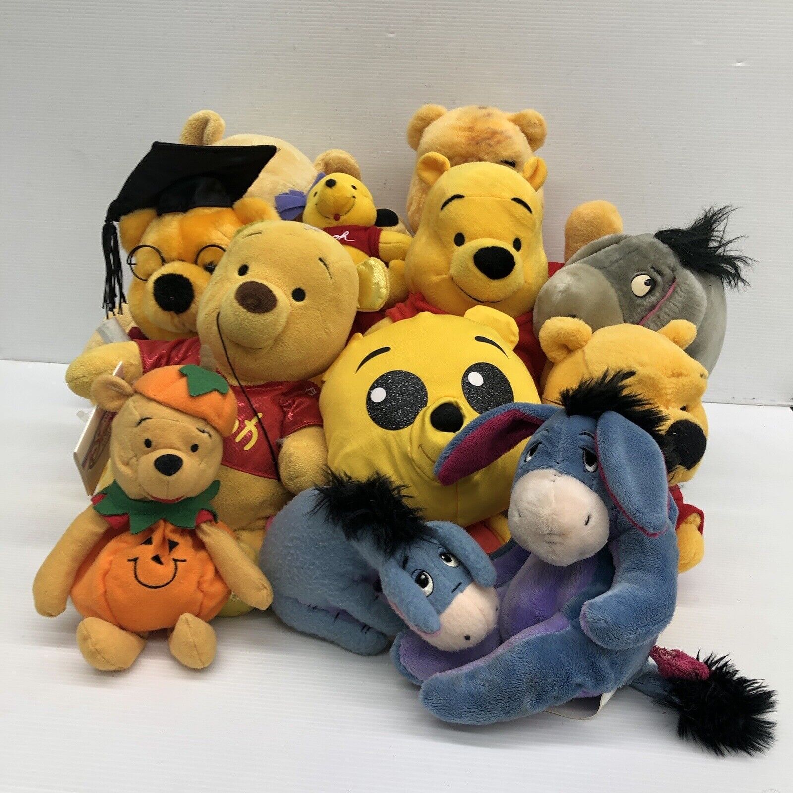 Used LOT 13 Disney Store Winnie the Pooh Tigger Eeyore Plush Character Toys