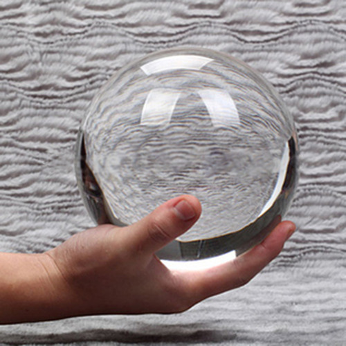 HOT Sell Ultra Clear 80MM Crystal Magic Photography Props Ball Wood Home Decor