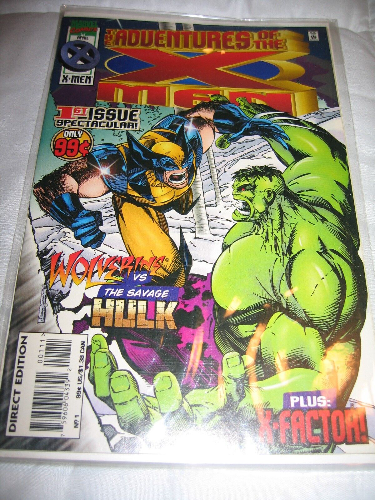 Adventures Of The X-men #1 Wolverine Vs Hulk Direct Edition Comic Book April