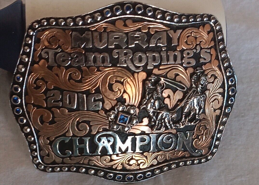 Rodeo Trophy Bob Berg Western Belt Buckle 2016 Ty MURRY Team Roping Champion