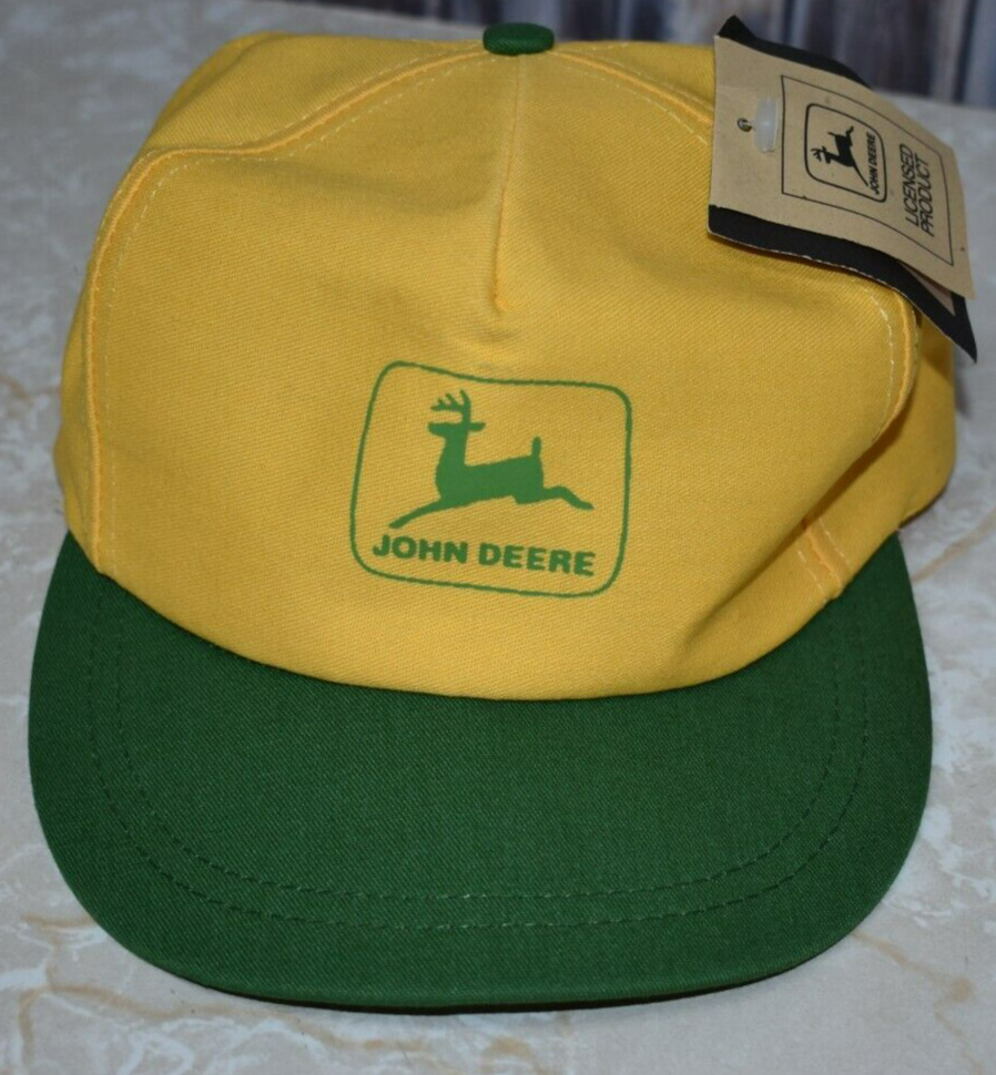John Deere Yellow Green Hat Louisville Mfg Co Made in USA Licensed