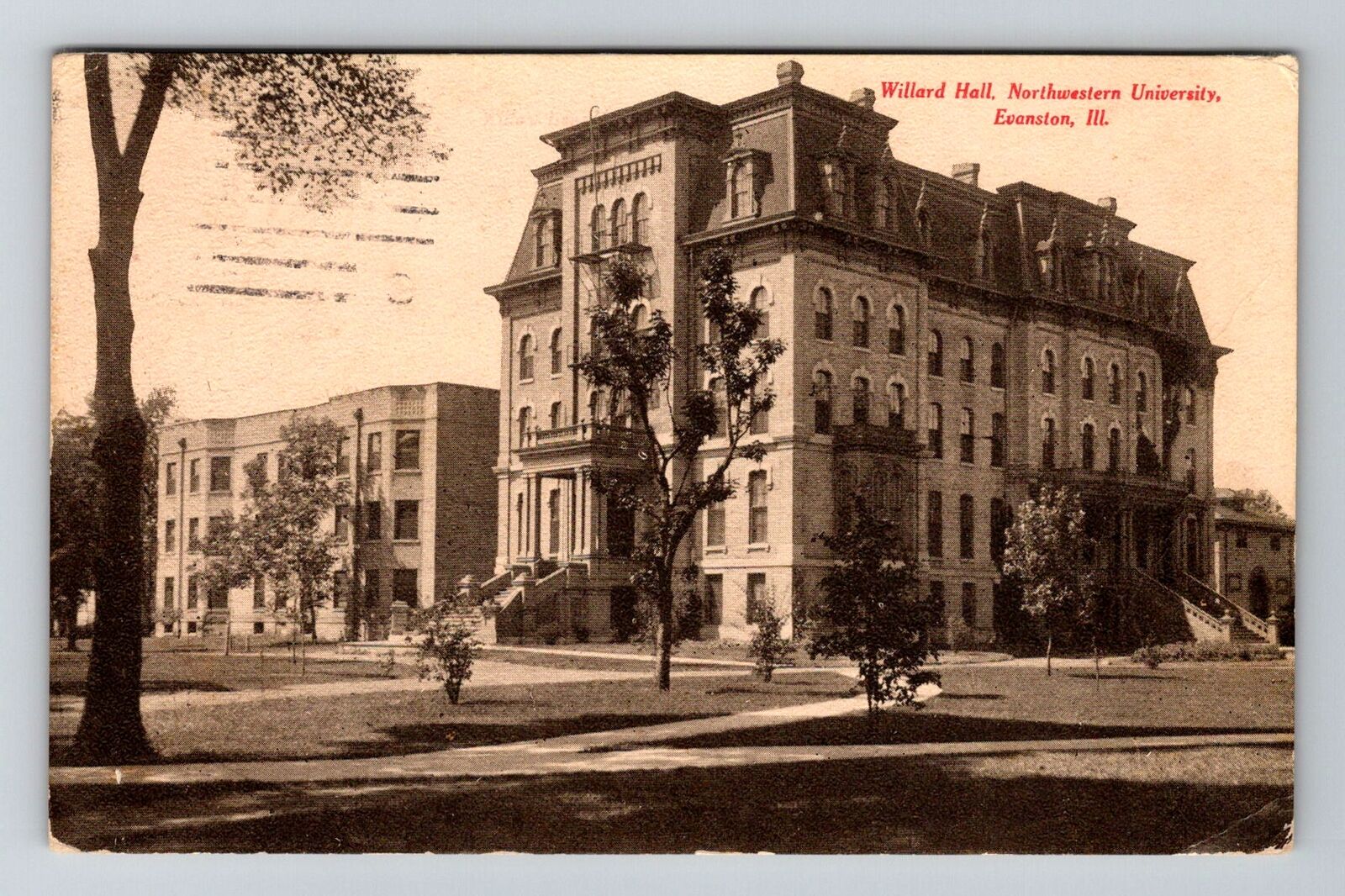 Evanston, IL-Illinois, Willard Hall Northwestern University , Vintage Postcard