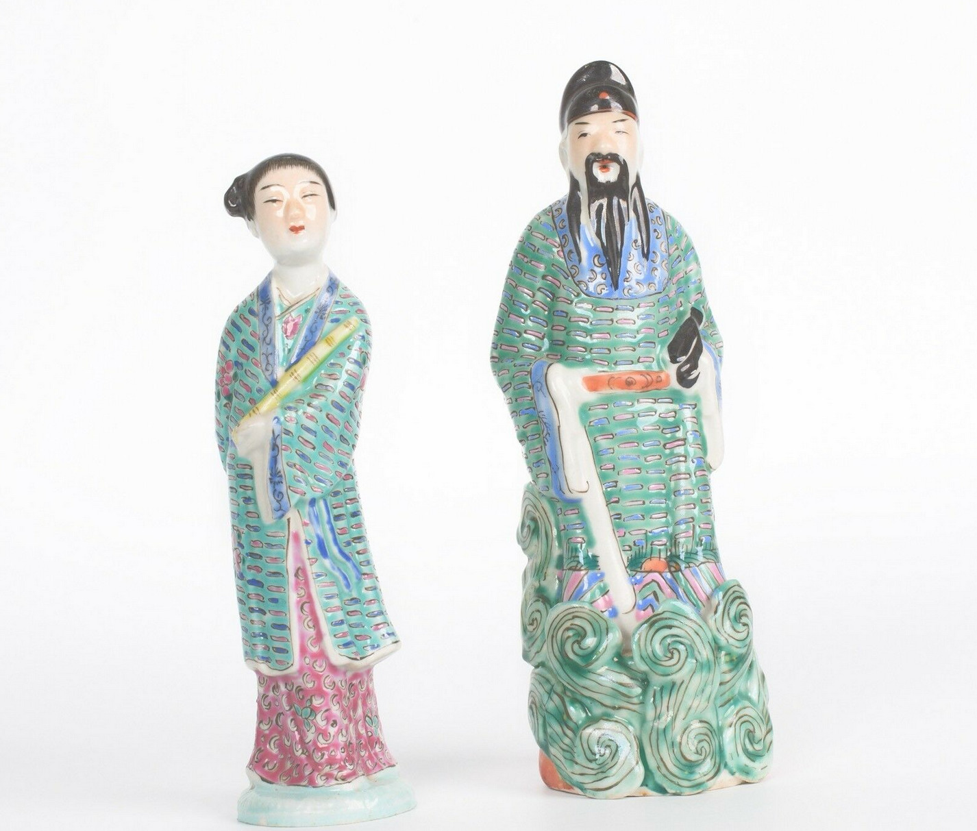 Two Chinese Porcelain Famille Decorated Immortal Figures