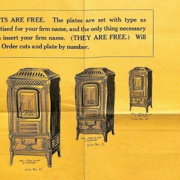 Scarce c1910 Gray & Dudley & Co. Stove Lg. Advertising Sheet for Local Print Ads