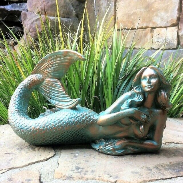 Mermaid Sculpture Statue Sexy Siren Nautical Beach Pool Outdoor Porch Yard Decor