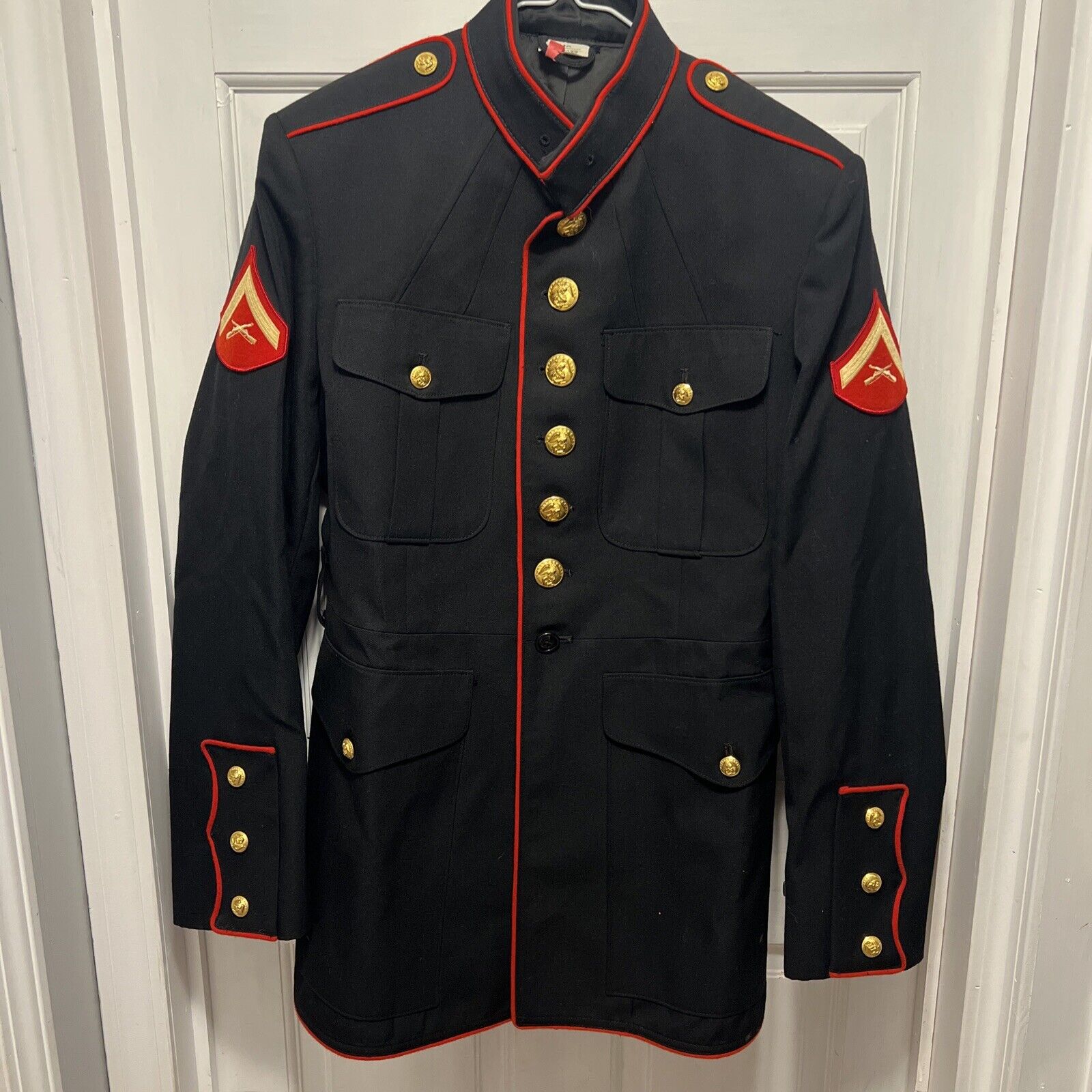 US Marines USMC Enlisted Dress Blue Male Jacket Coat Sz 44 R