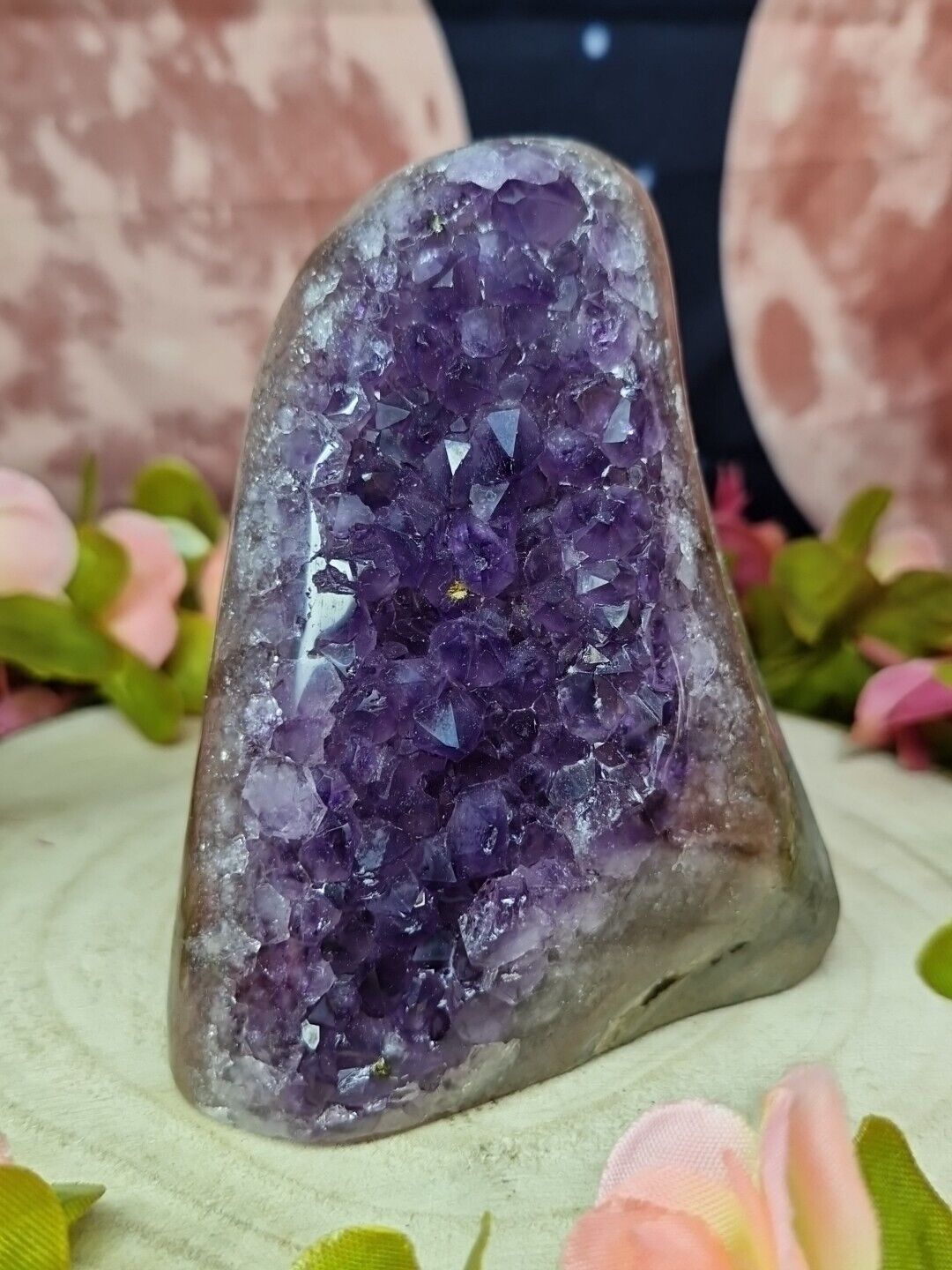 Beautiful Druzy Purple Amethyst  Crystal Free Form 553g 9.5cm Cluster Geode