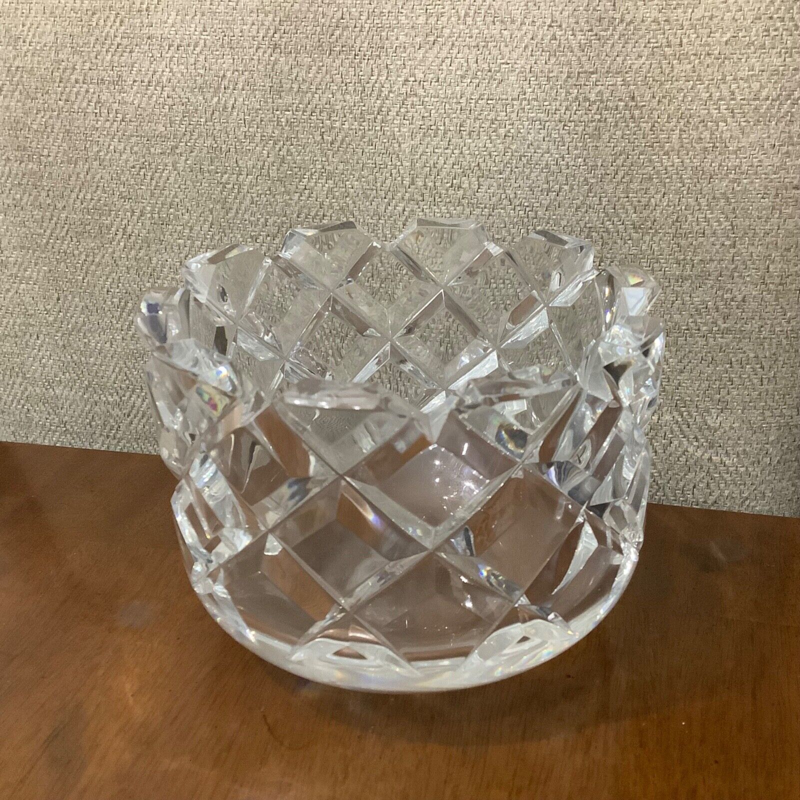 Vintage crystal glass bowl by Orrefors, Sweden, Sofiero Collection