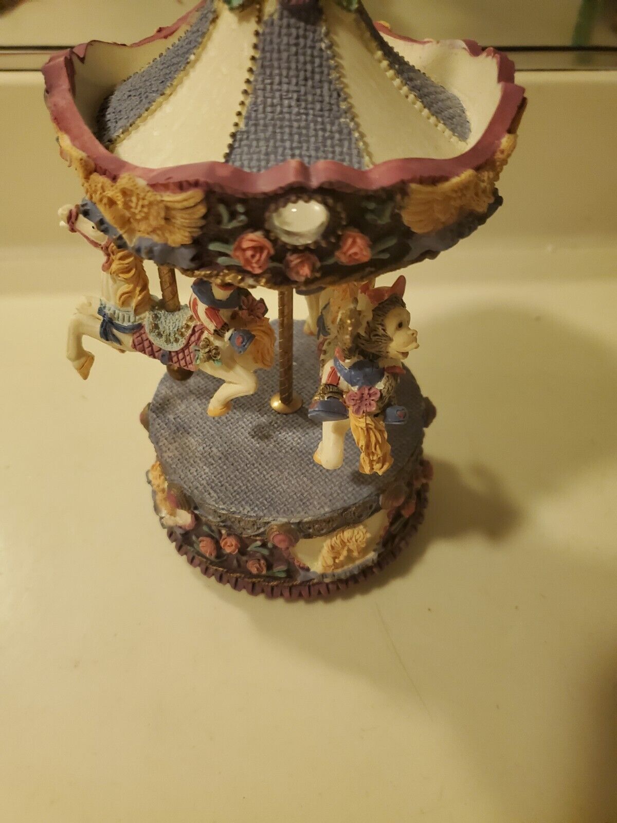 Vintage Ames Musical Revolving Carousel Plays Send In The  Clowns 