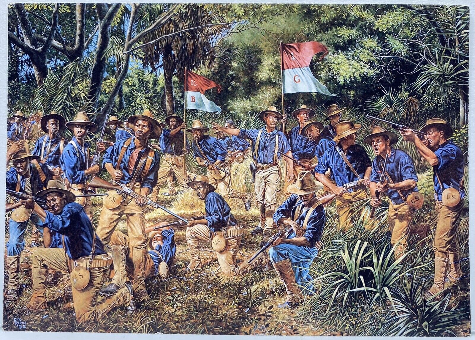 Rick Reeves American Soldiers Las Guasimas Cuba Civil War Photo Postcard