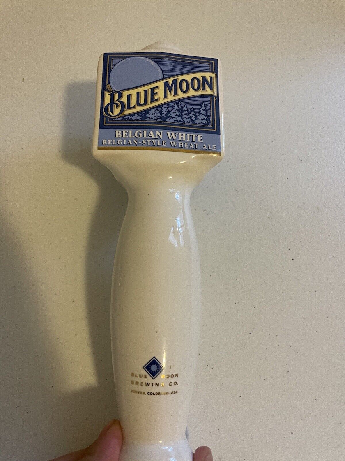 Blue Moon Belgian White Beer Tap Handle Short Good Condition