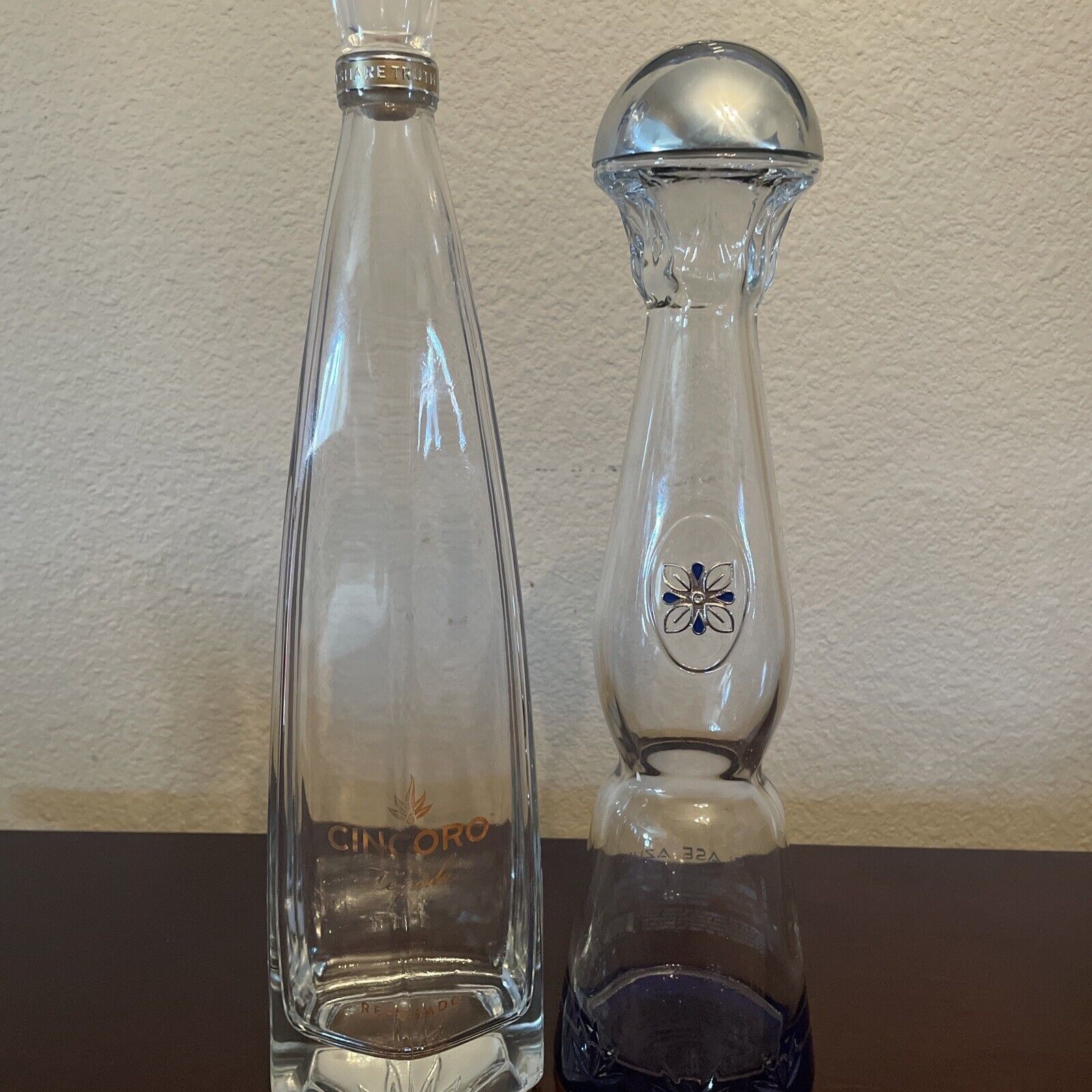 2 Top Shelf Tequila Bottles Clase Azul Plata, Cincoro Reprosado (Michael Jordan)