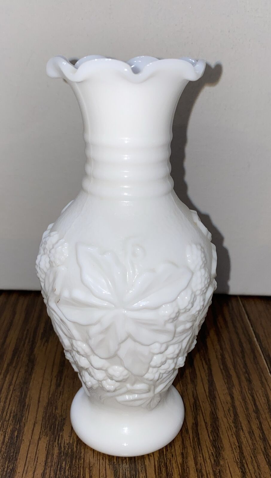 Vintage Imperial Milk Glass Vase 6.25”H