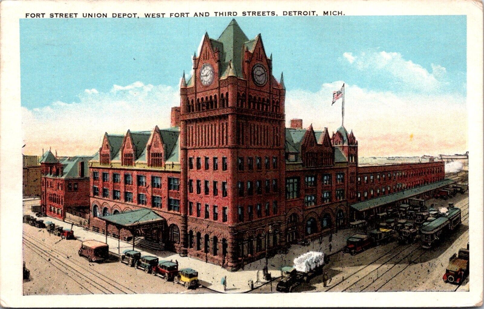 Fort Street Union Depot Detroit Michigan Postcard