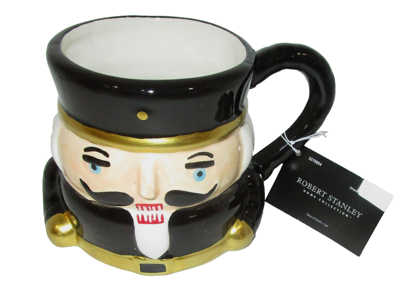 CHRISTMAS Ceramic Mug ~ BLACK and GOLD NUTCRACKER~4\