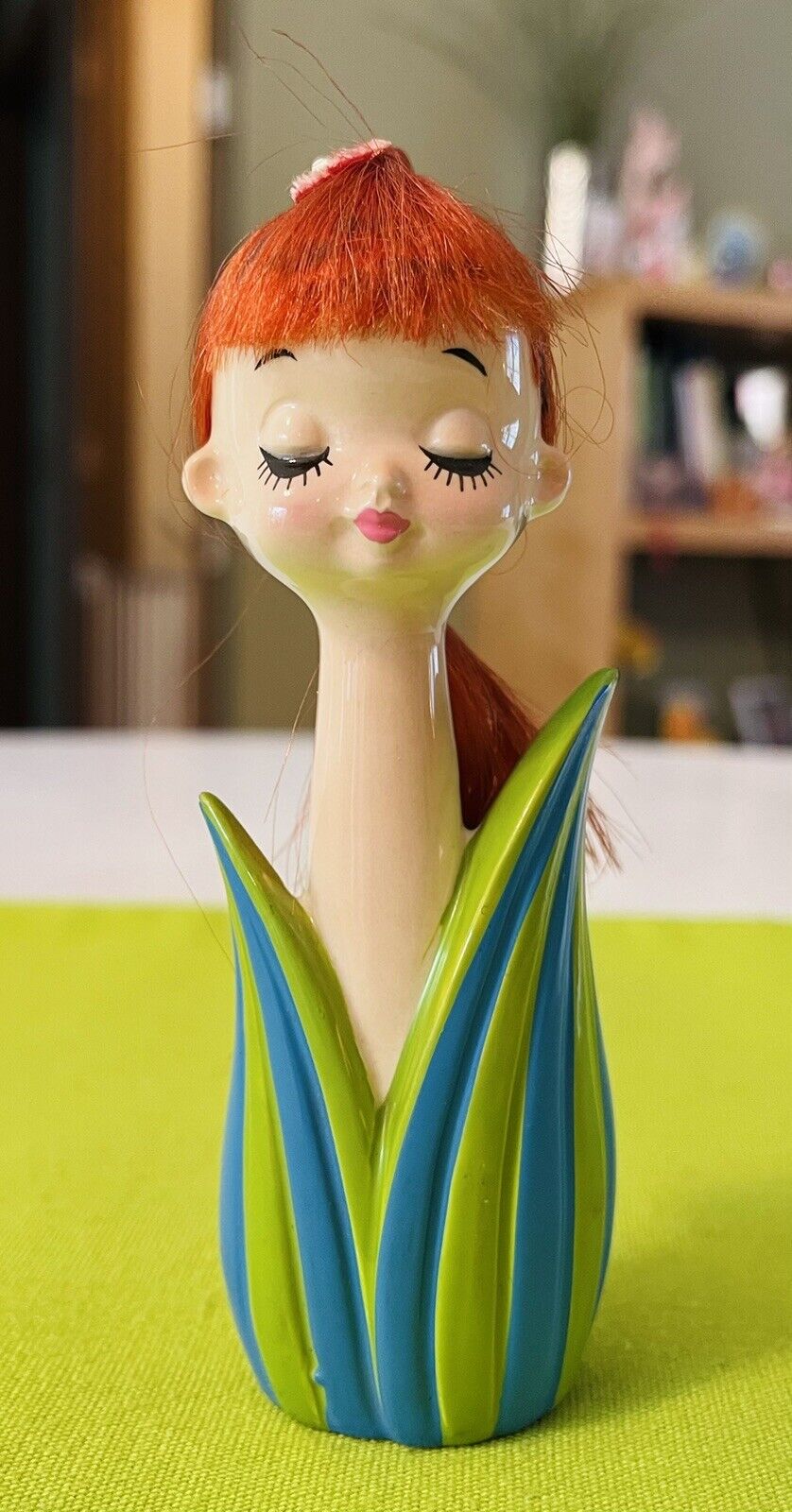 Vintage Anthropomorphic Flower Face Girl Figurine Bond Ware PY Japan Style Med.