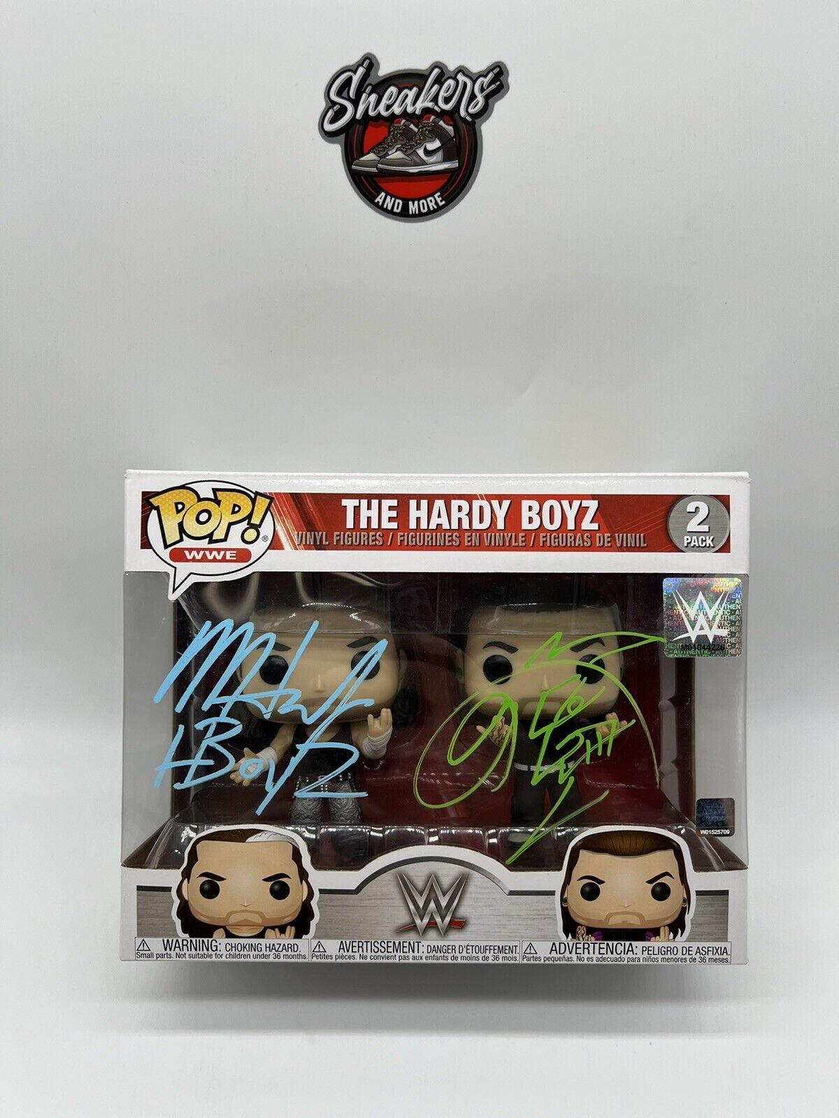 The Hardy Boyz Signed WWF WWE Signed Funko Pop Wrestling Autograph Jeff Matt NEW